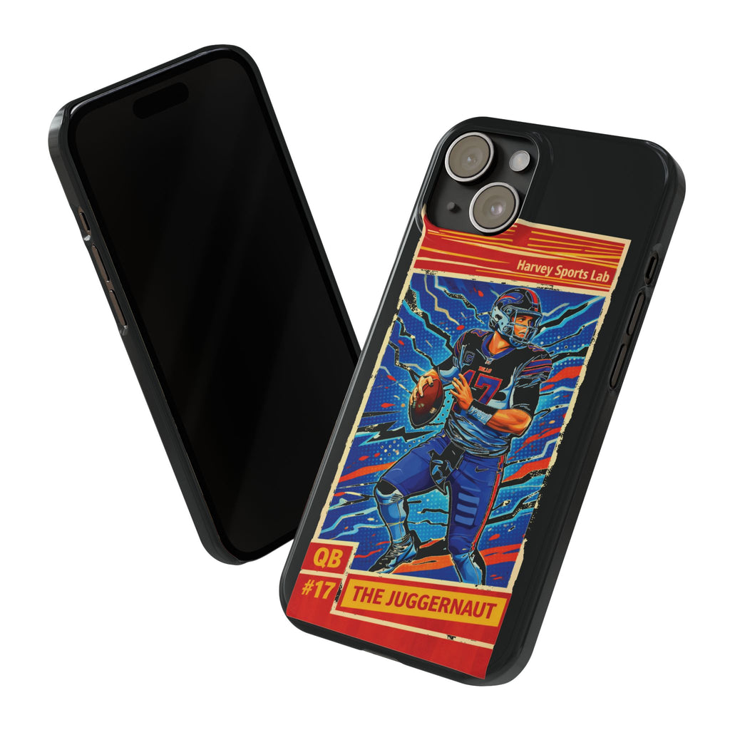 Football QB #17 ‘The Juggernaut’ Slim Phone Case — Retro Trading Card Design