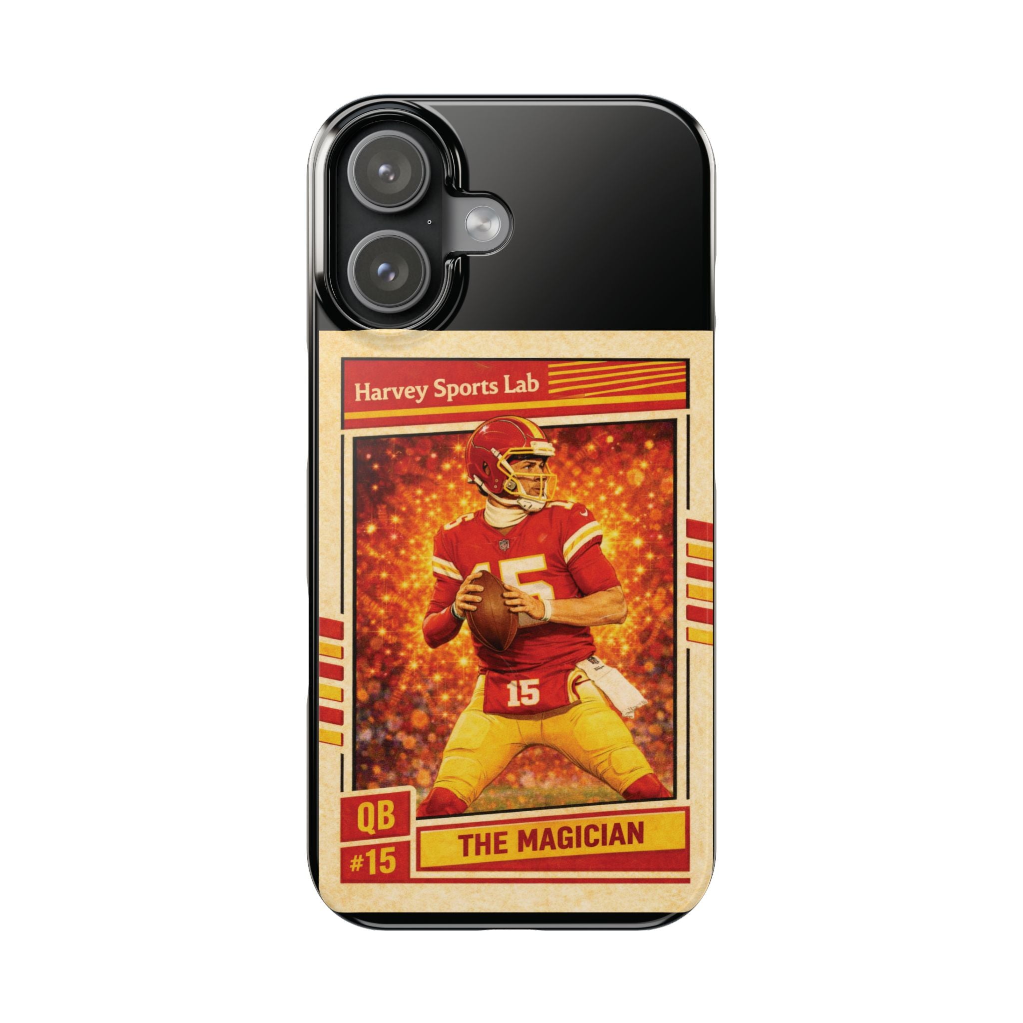 Football Trading Card Slim Phone Case – "The Magician" QB #15 Retro Design