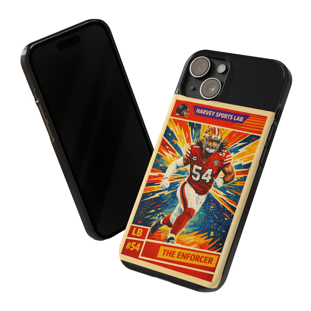 Football Player Vintage Trading Card Slim Phone Case — “The Enforcer” #54