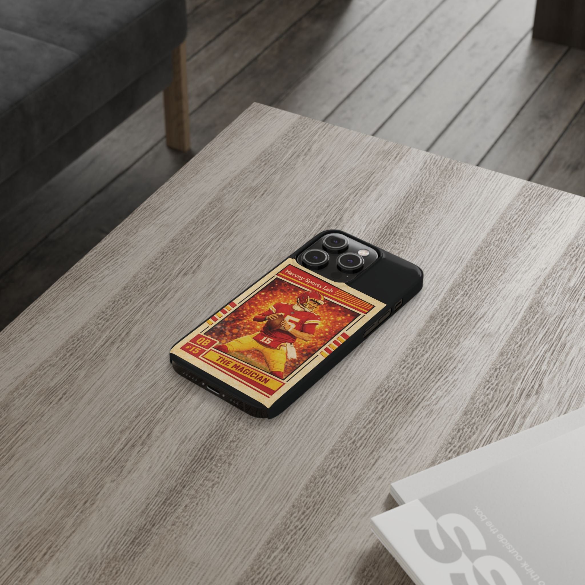 Football Trading Card Slim Phone Case – "The Magician" QB #15 Retro Design