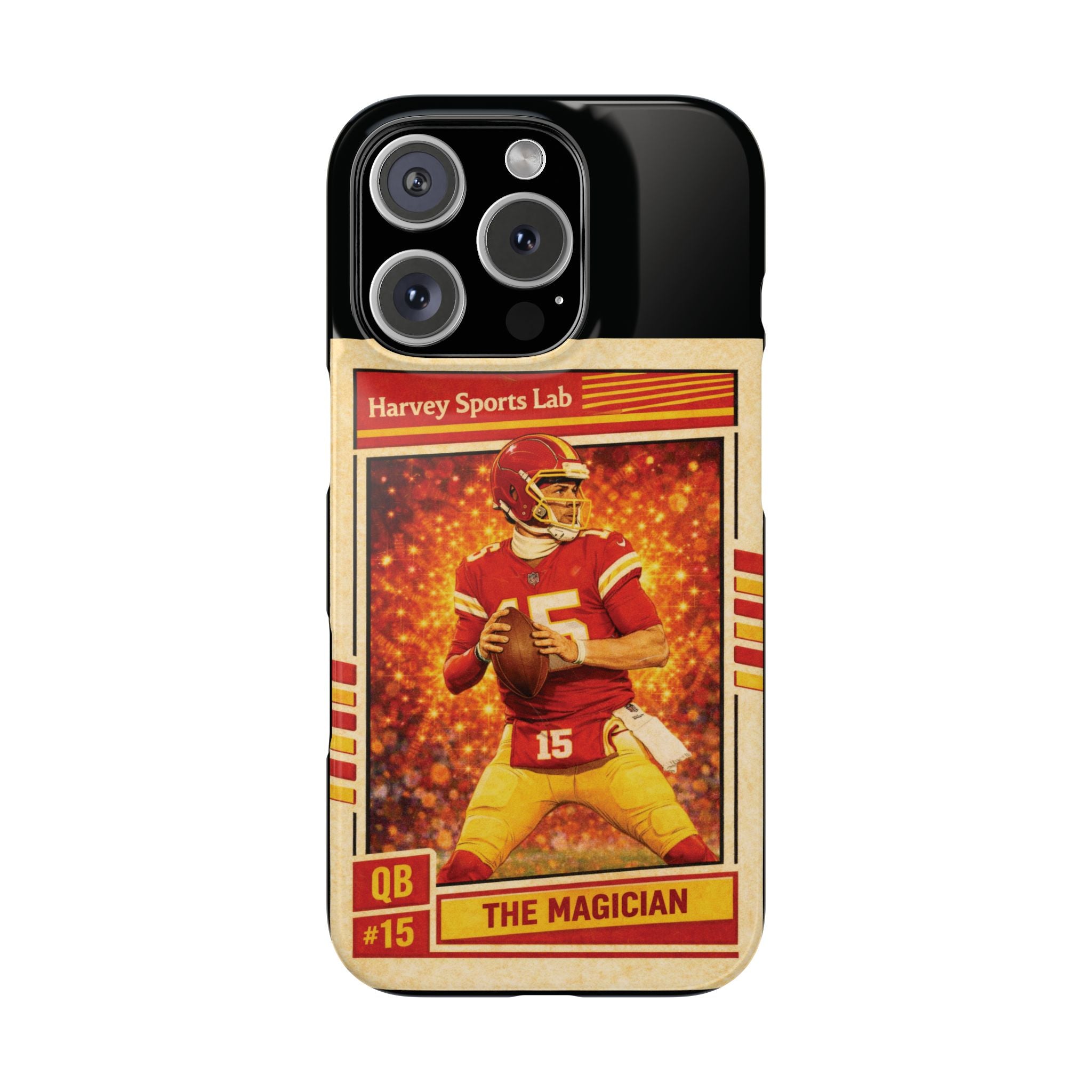 Football Trading Card Slim Phone Case – "The Magician" QB #15 Retro Design