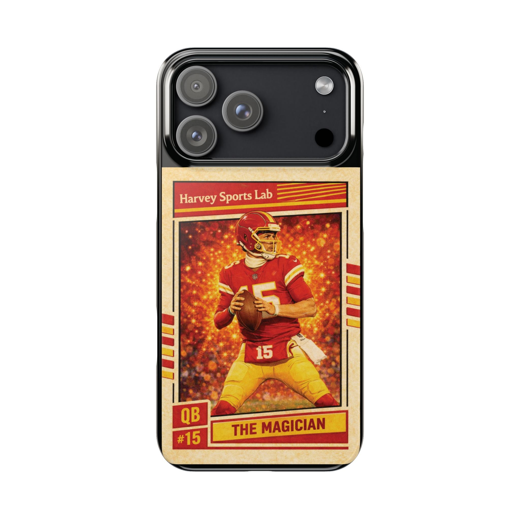 Football Trading Card Slim Phone Case – "The Magician" QB #15 Retro Design