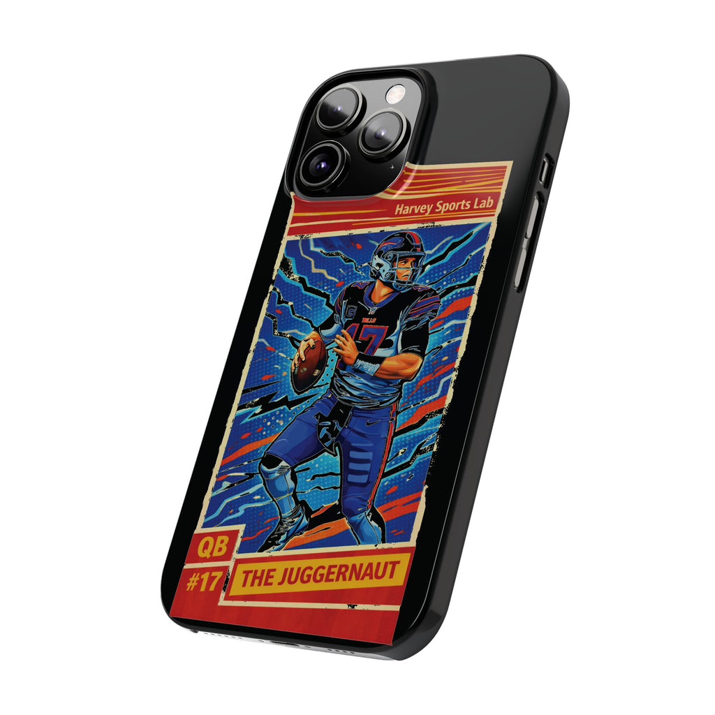 Football QB #17 ‘The Juggernaut’ Slim Phone Case — Retro Trading Card Design