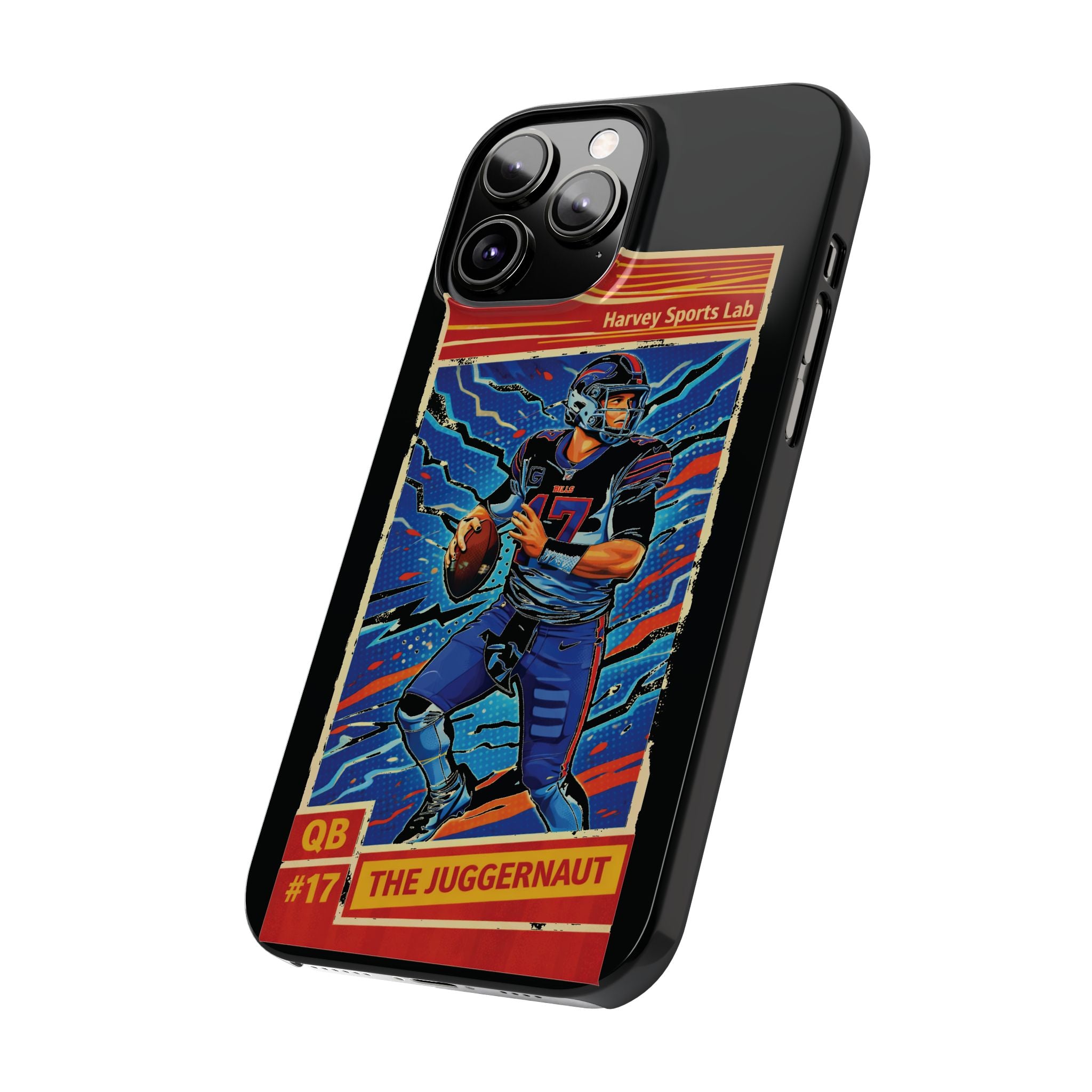 Football QB #17 ‘The Juggernaut’ Slim Phone Case — Retro Trading Card Design
