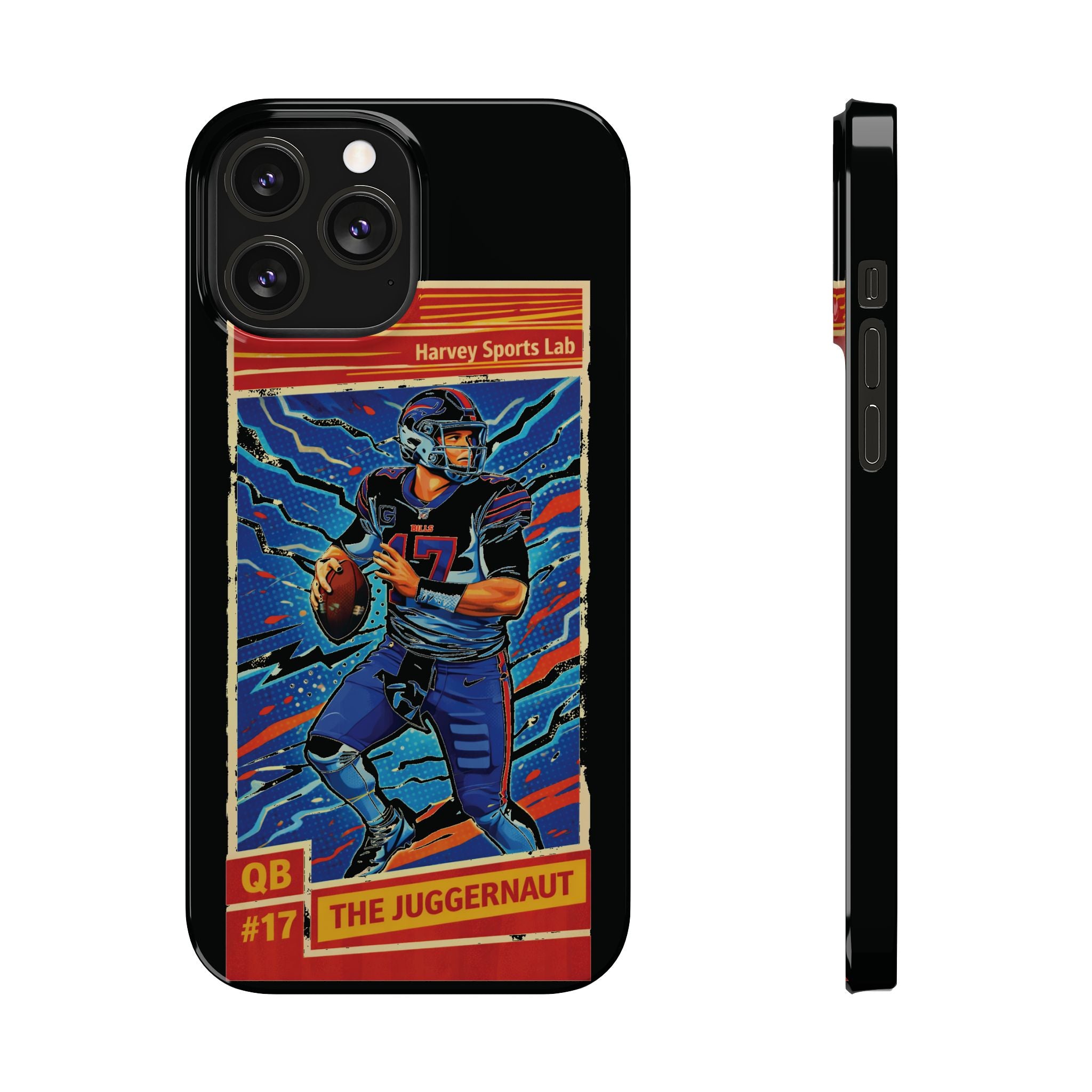 Football QB #17 ‘The Juggernaut’ Slim Phone Case — Retro Trading Card Design