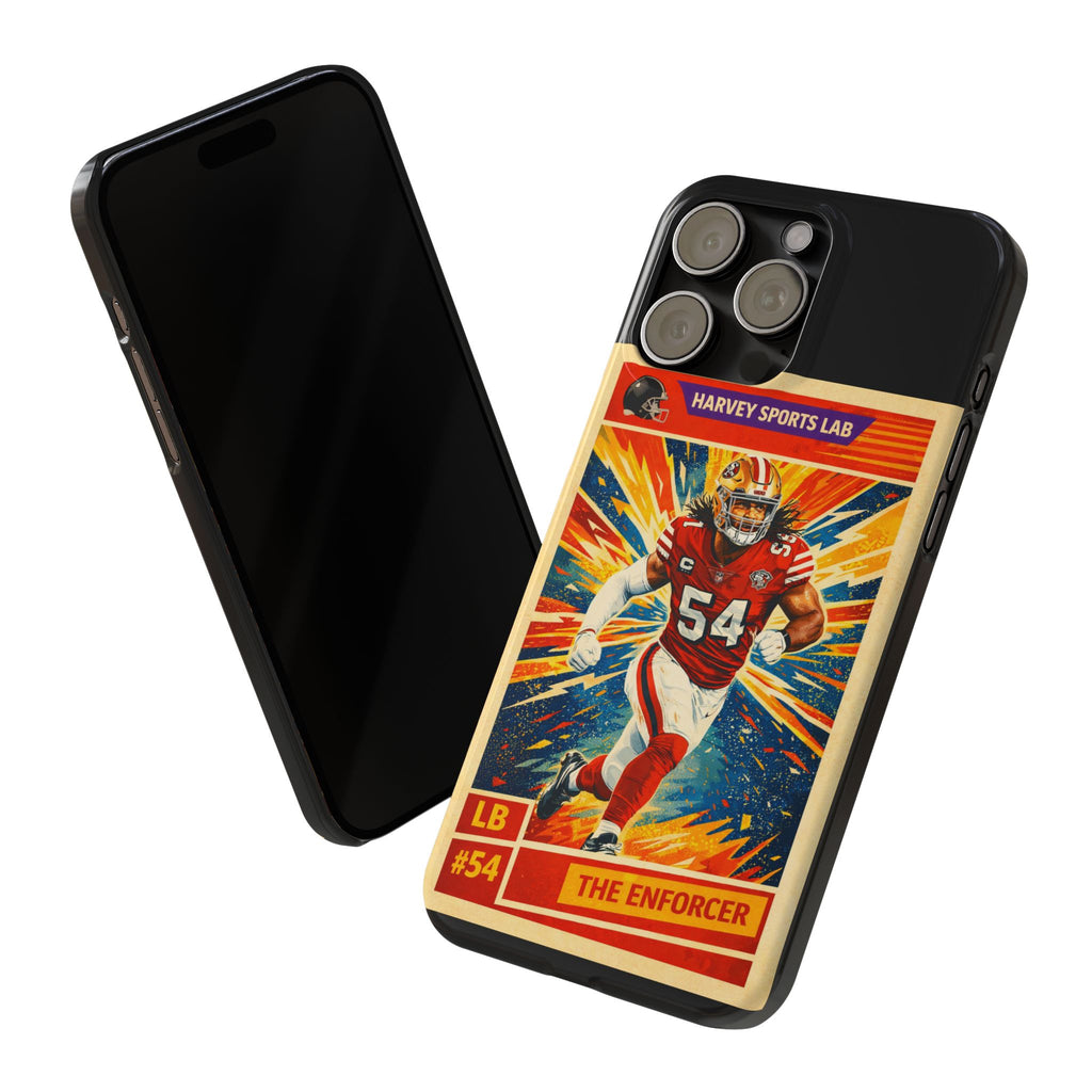Football Player Vintage Trading Card Slim Phone Case — “The Enforcer” #54