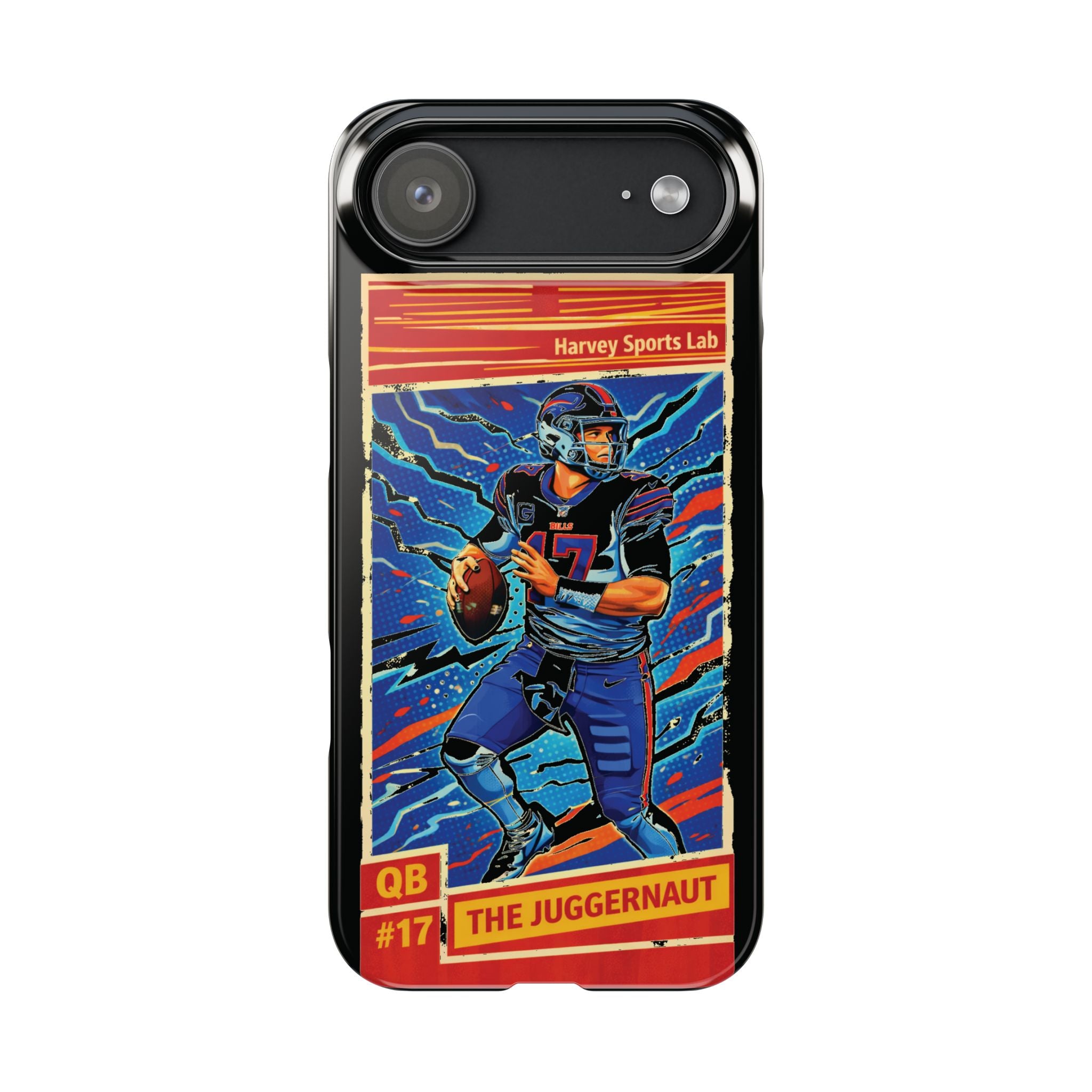 Football QB #17 ‘The Juggernaut’ Slim Phone Case — Retro Trading Card Design