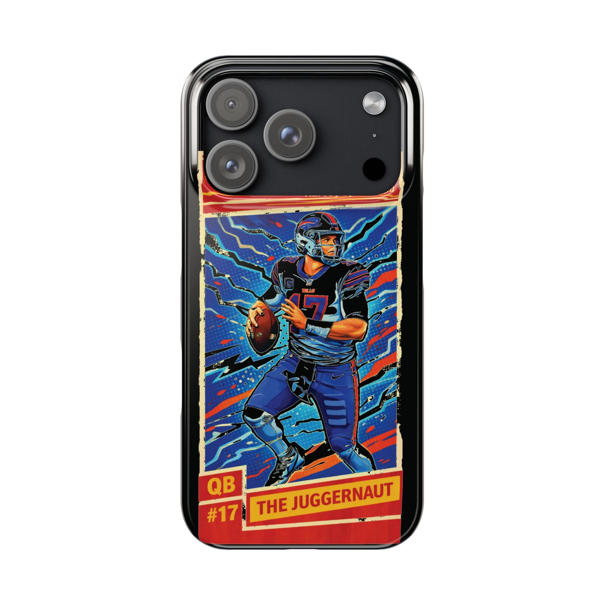 Football QB #17 ‘The Juggernaut’ Slim Phone Case — Retro Trading Card Design
