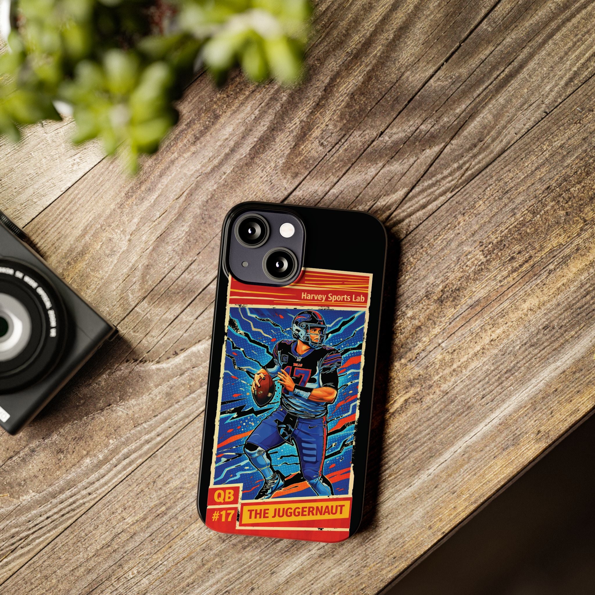 Football QB #17 ‘The Juggernaut’ Slim Phone Case — Retro Trading Card Design