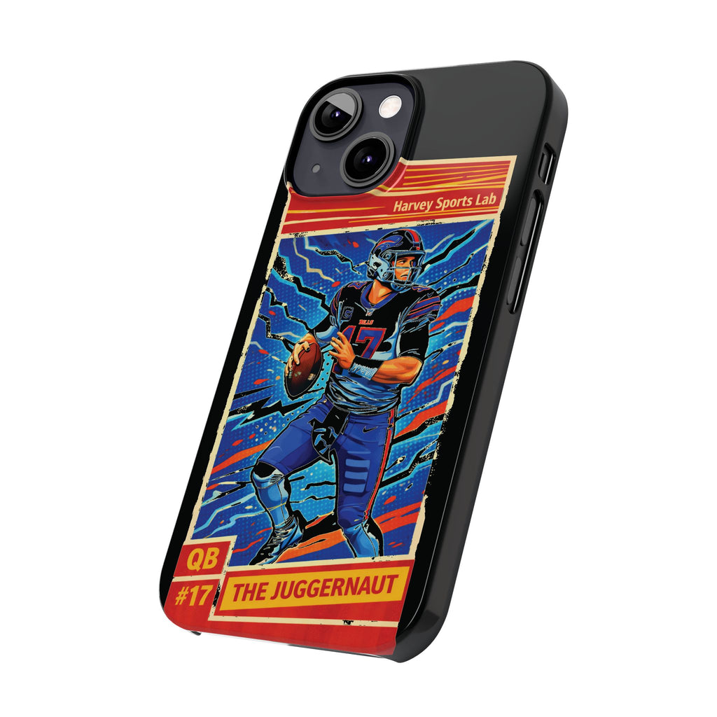 Football QB #17 ‘The Juggernaut’ Slim Phone Case — Retro Trading Card Design