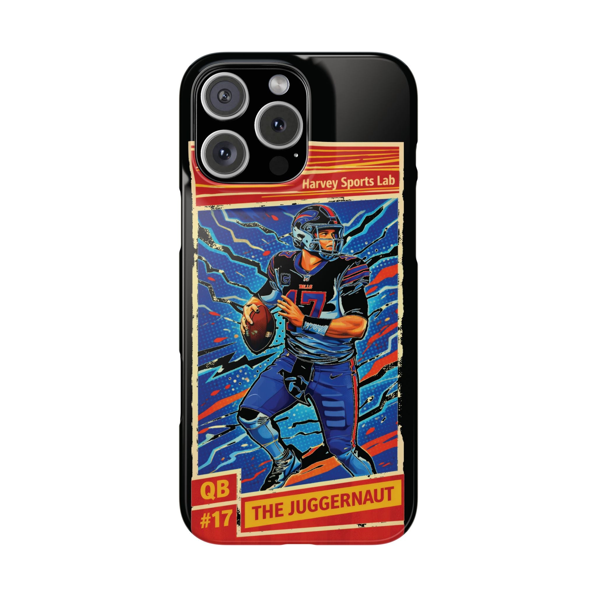 Football QB #17 ‘The Juggernaut’ Slim Phone Case — Retro Trading Card Design