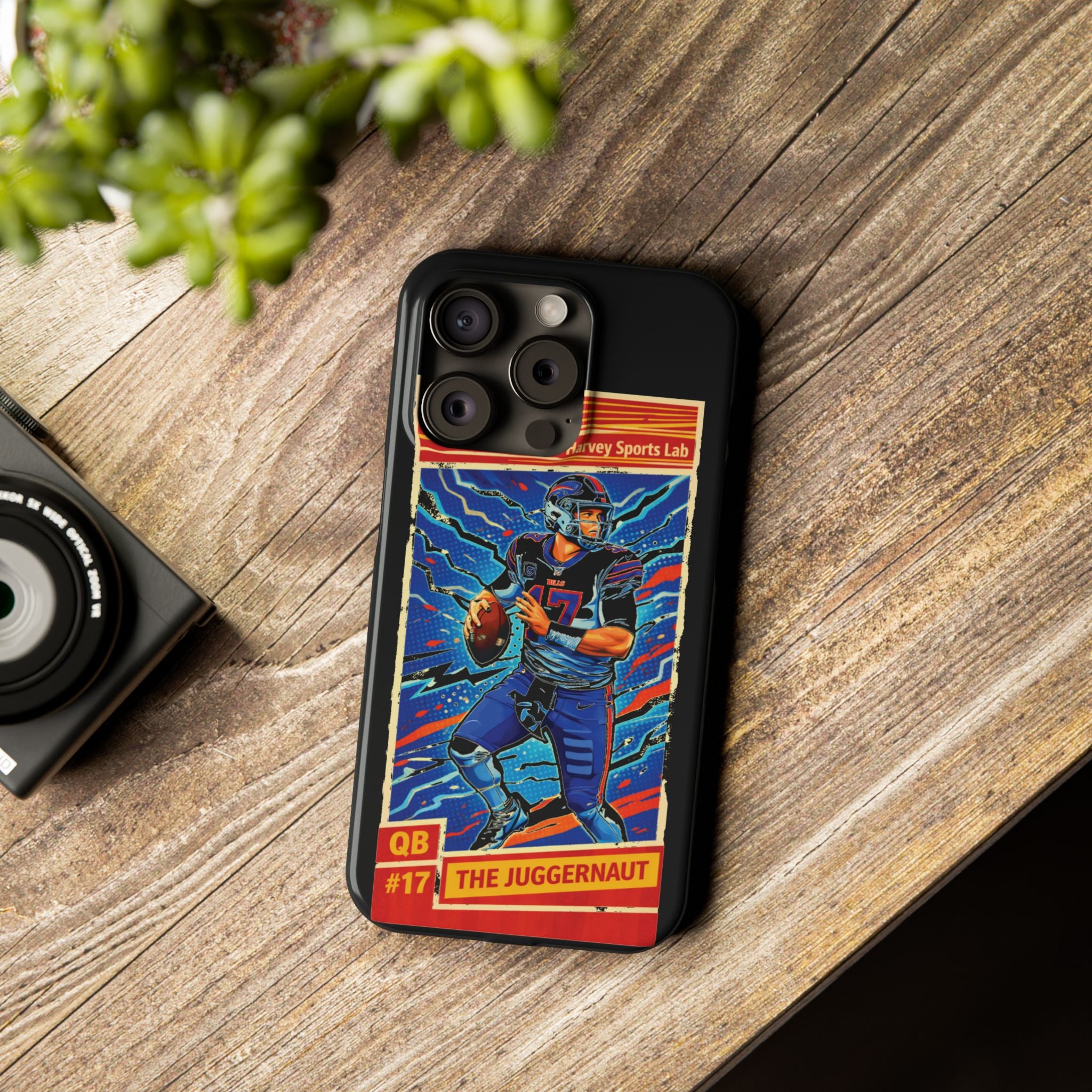 Football QB #17 ‘The Juggernaut’ Slim Phone Case — Retro Trading Card Design