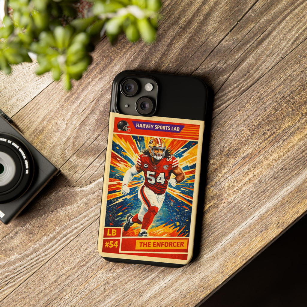 Football Player Vintage Trading Card Slim Phone Case — “The Enforcer” #54