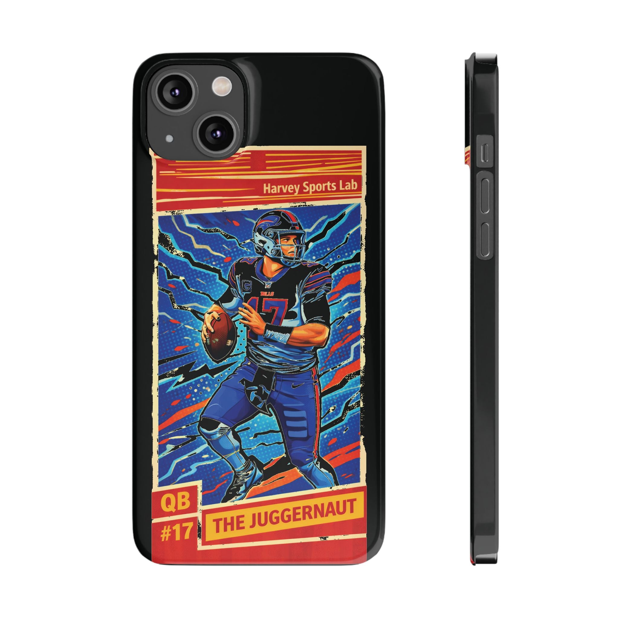 Football QB #17 ‘The Juggernaut’ Slim Phone Case — Retro Trading Card Design