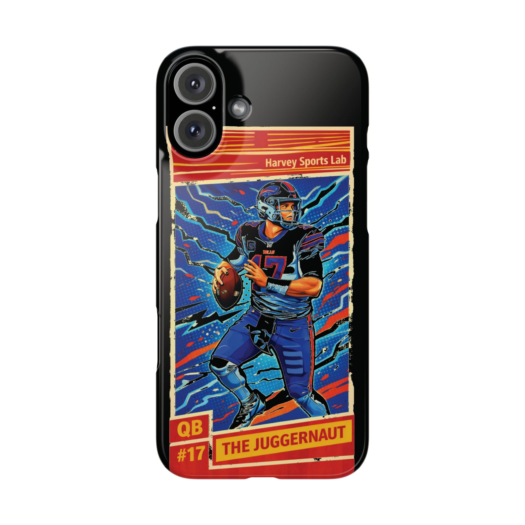 Football QB #17 ‘The Juggernaut’ Slim Phone Case — Retro Trading Card Design