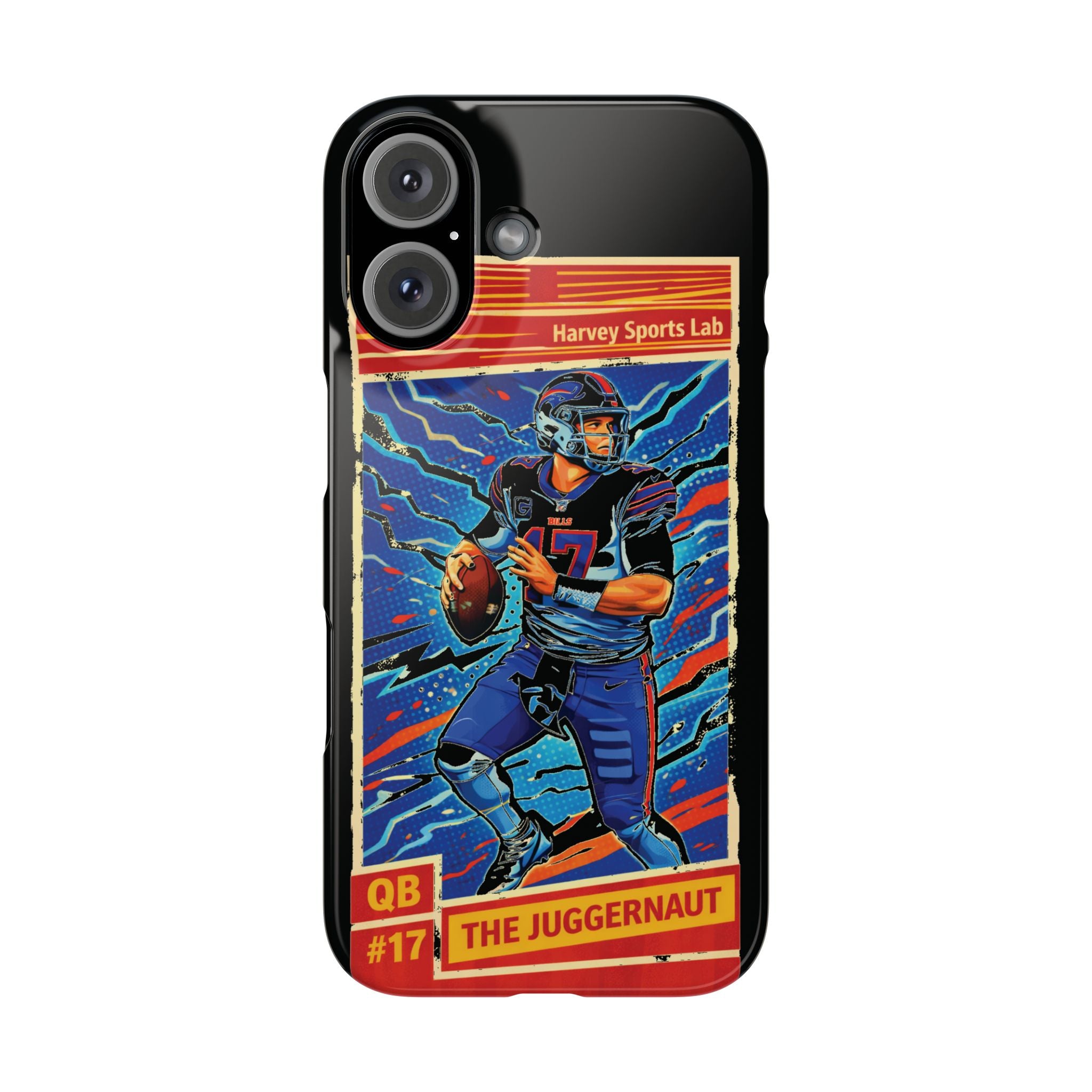 Football QB #17 ‘The Juggernaut’ Slim Phone Case — Retro Trading Card Design