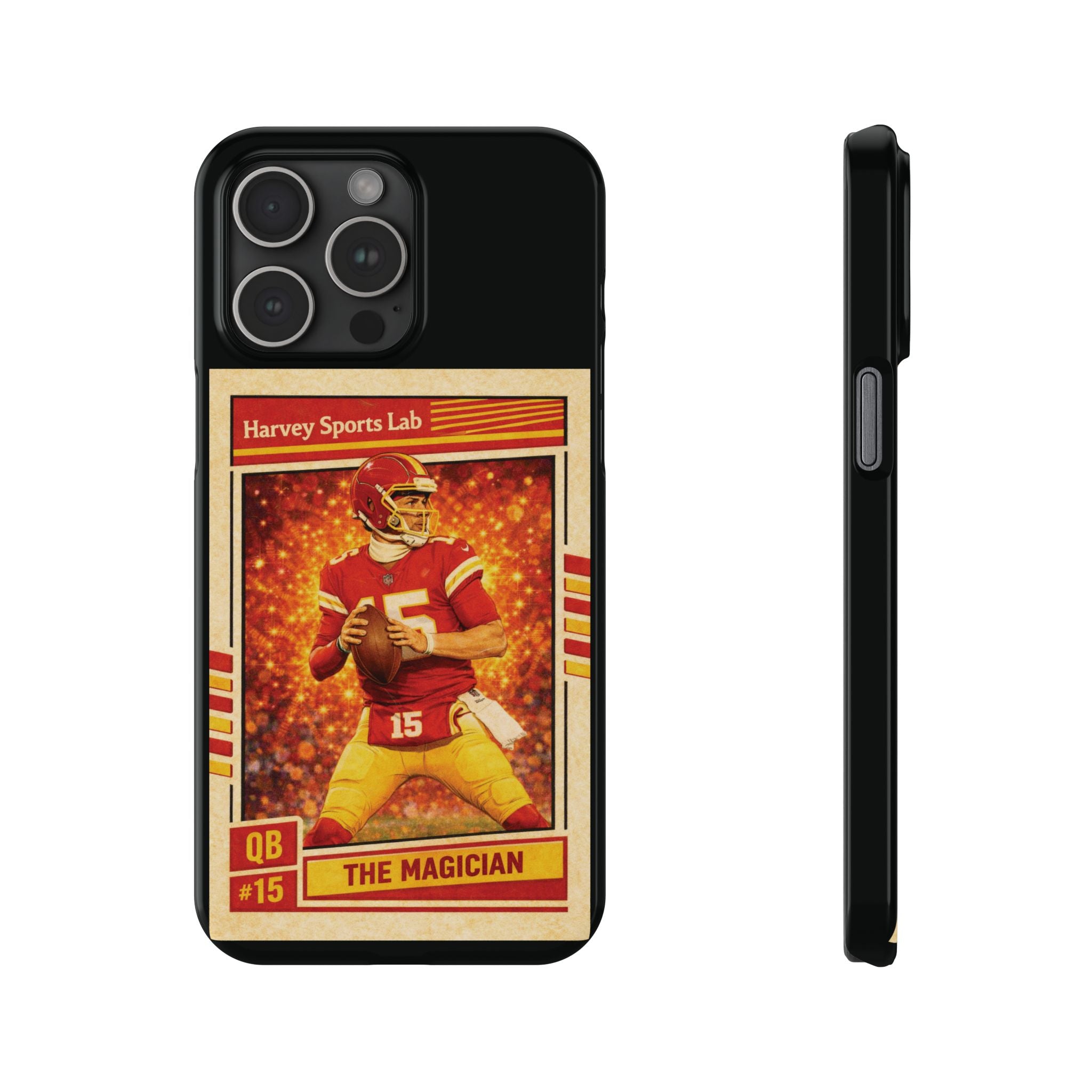 Football Trading Card Slim Phone Case – "The Magician" QB #15 Retro Design