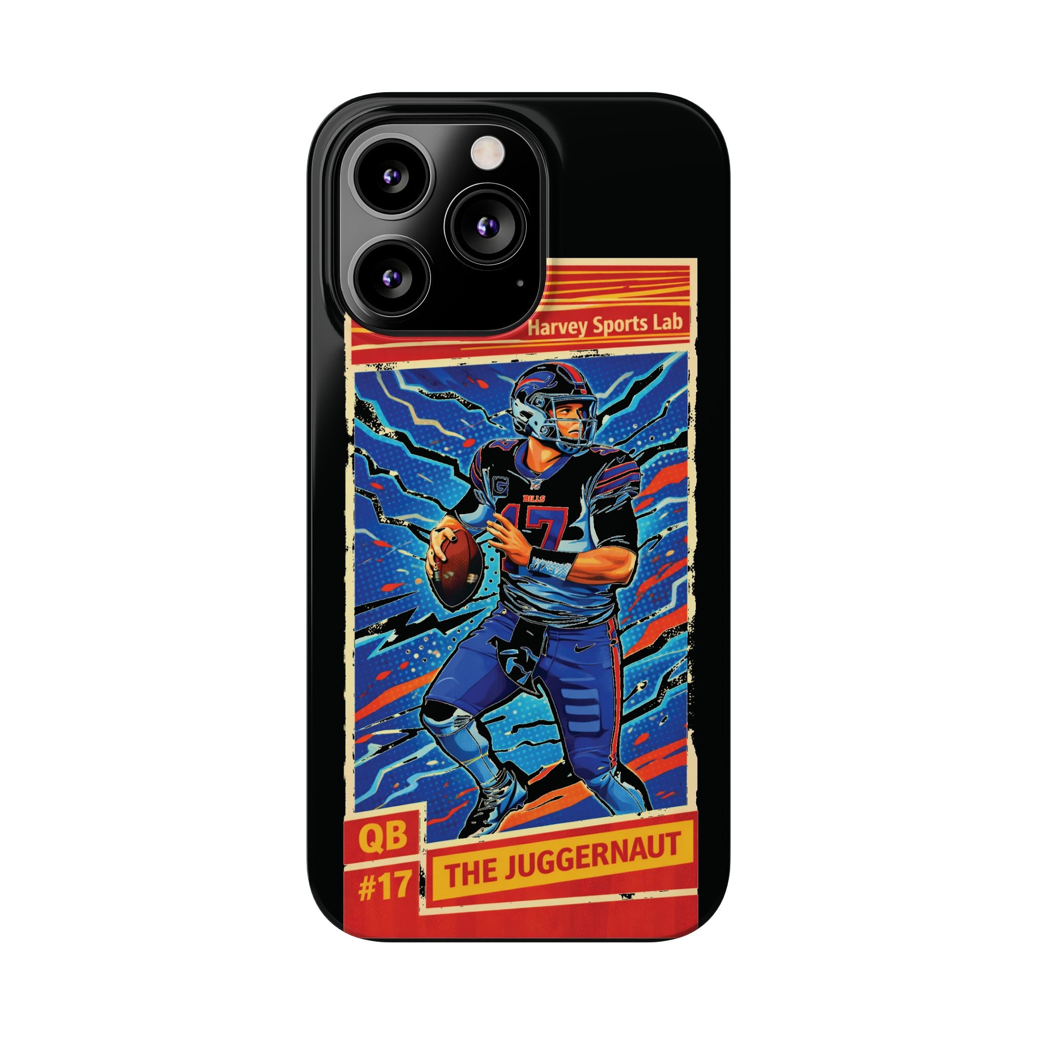 Football QB #17 ‘The Juggernaut’ Slim Phone Case — Retro Trading Card Design