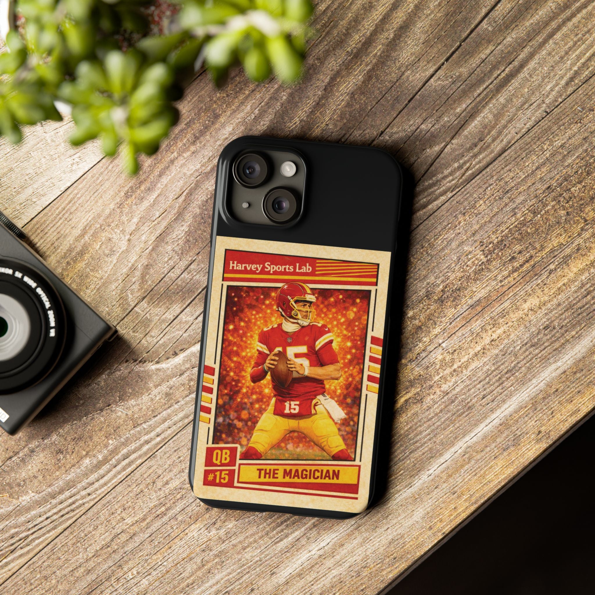 Football Trading Card Slim Phone Case – "The Magician" QB #15 Retro Design