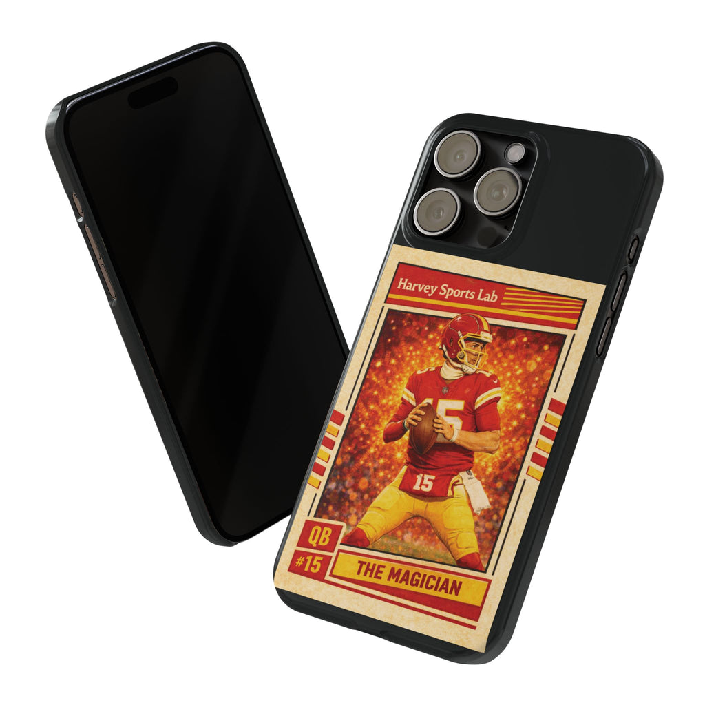 Football Trading Card Slim Phone Case – "The Magician" QB #15 Retro Design