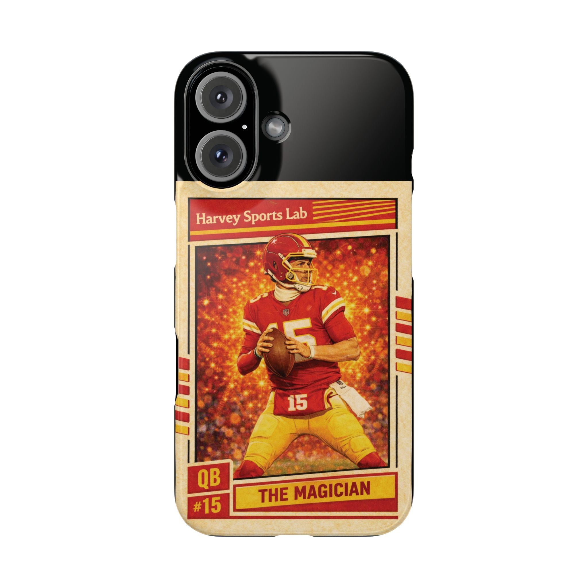 Football Trading Card Slim Phone Case – "The Magician" QB #15 Retro Design