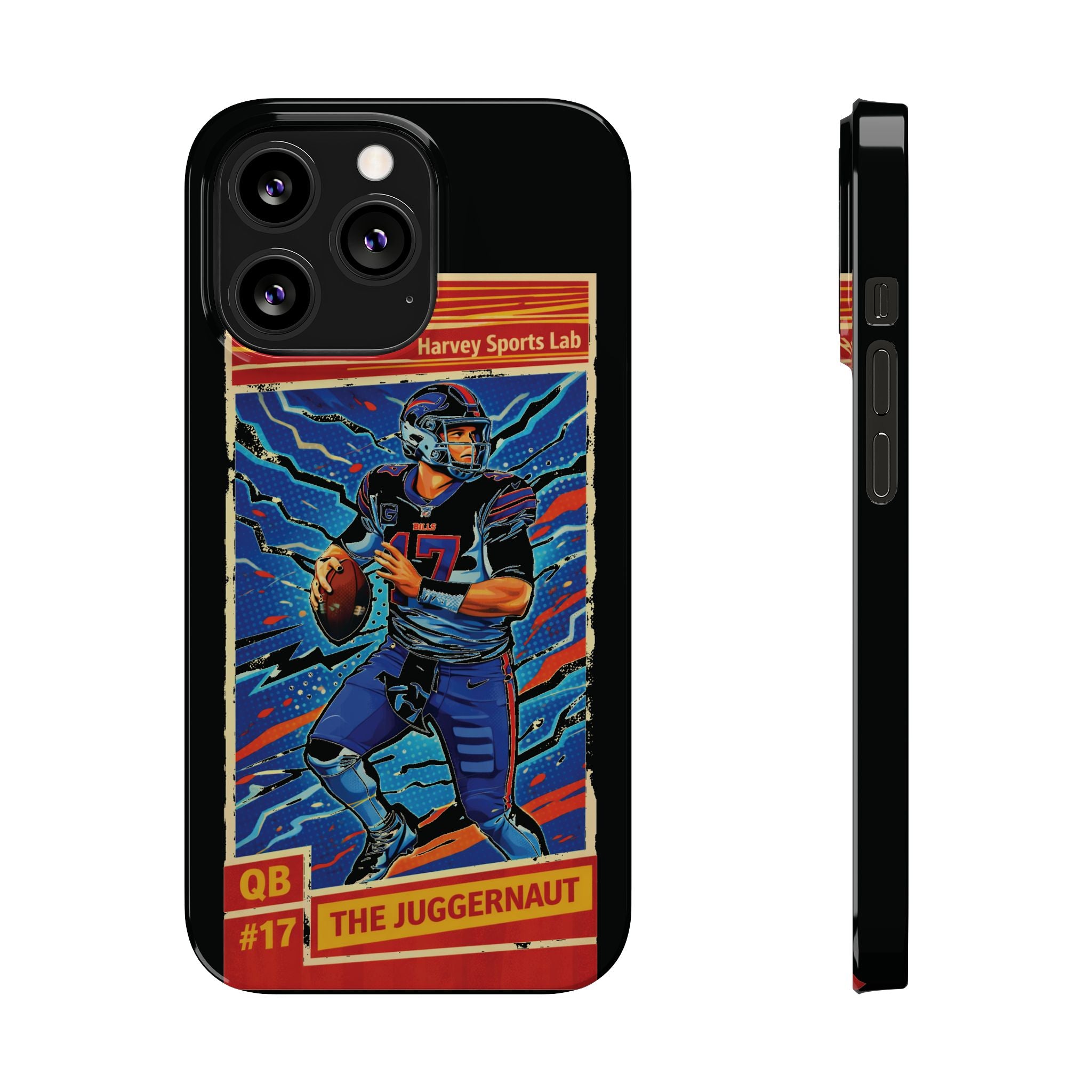 Football QB #17 ‘The Juggernaut’ Slim Phone Case — Retro Trading Card Design