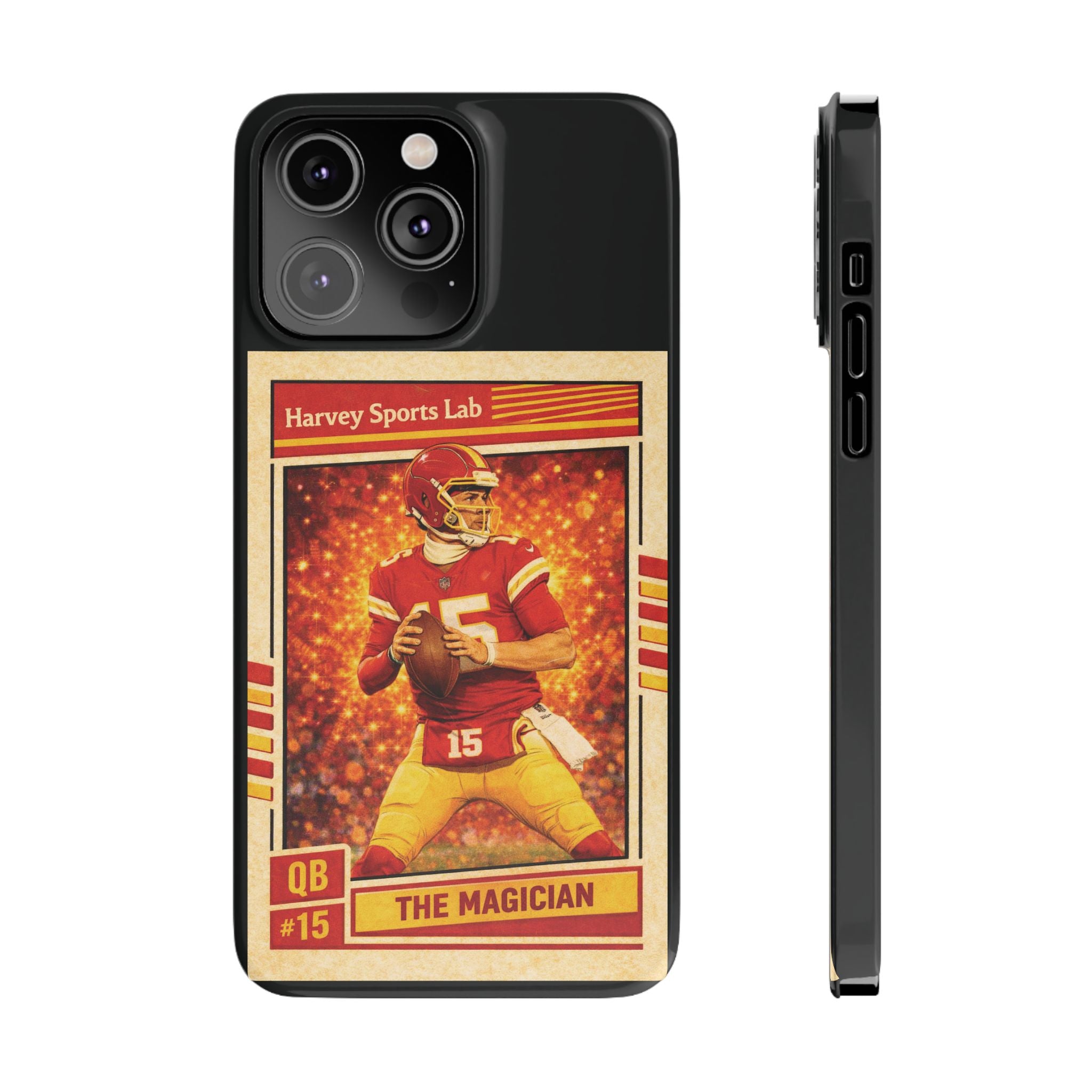 Football Trading Card Slim Phone Case – "The Magician" QB #15 Retro Design