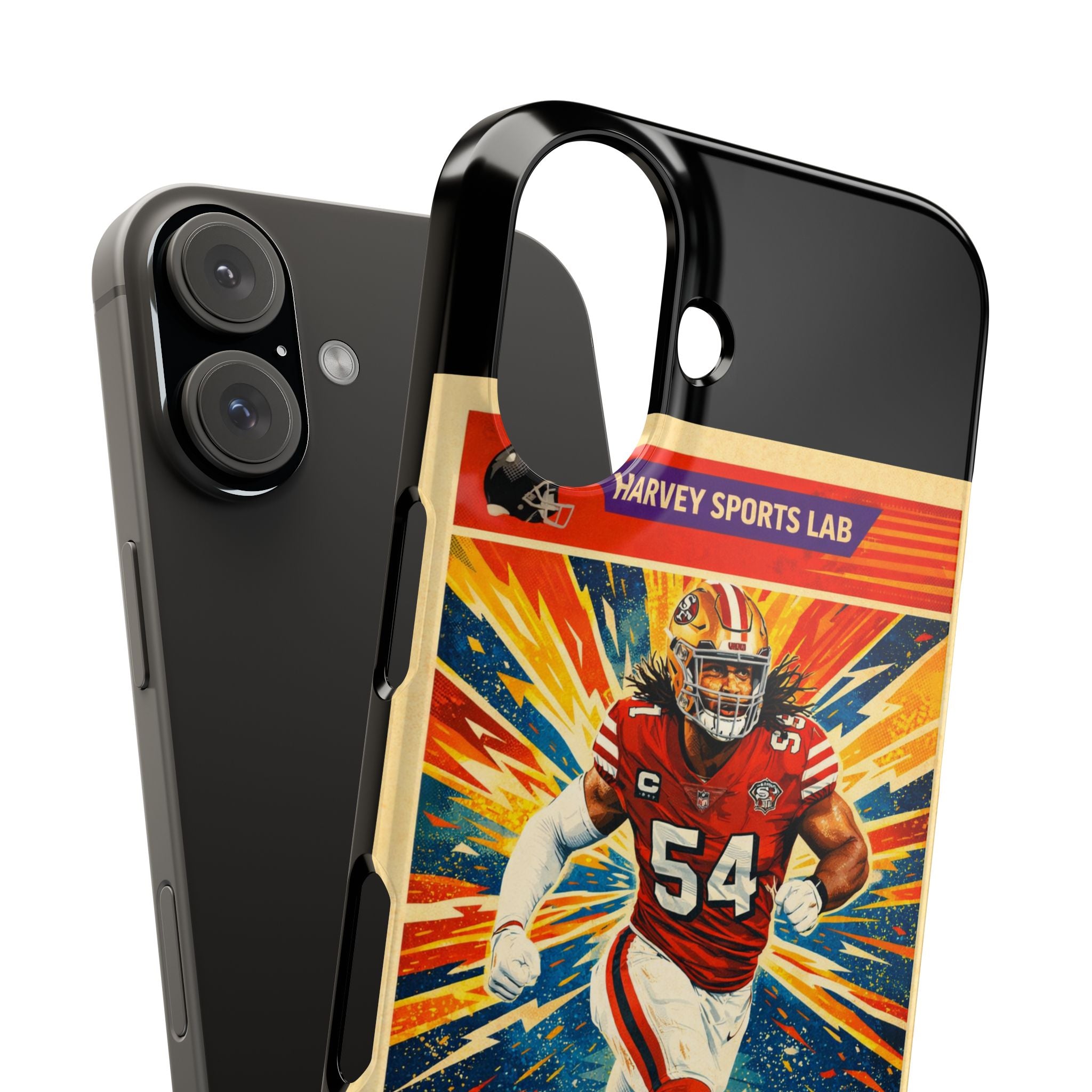 Football Player Vintage Trading Card Slim Phone Case — “The Enforcer” #54