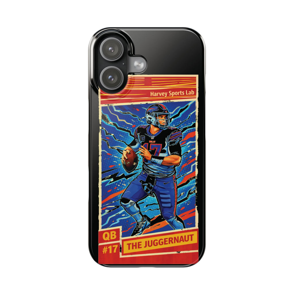 Football QB #17 ‘The Juggernaut’ Slim Phone Case — Retro Trading Card Design