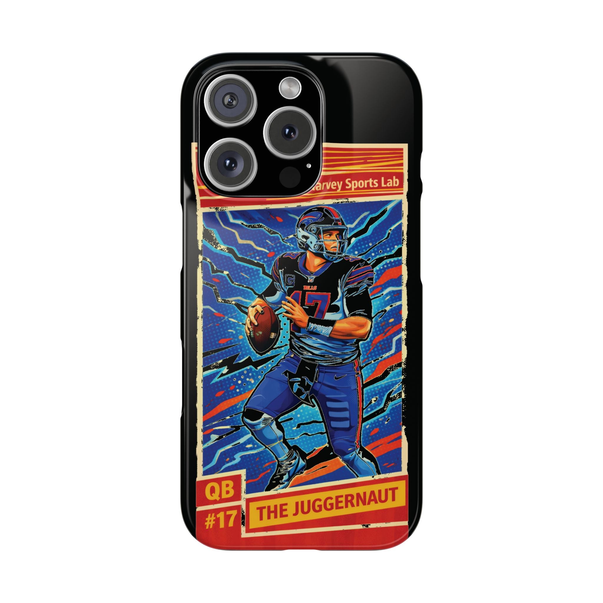 Football QB #17 ‘The Juggernaut’ Slim Phone Case — Retro Trading Card Design