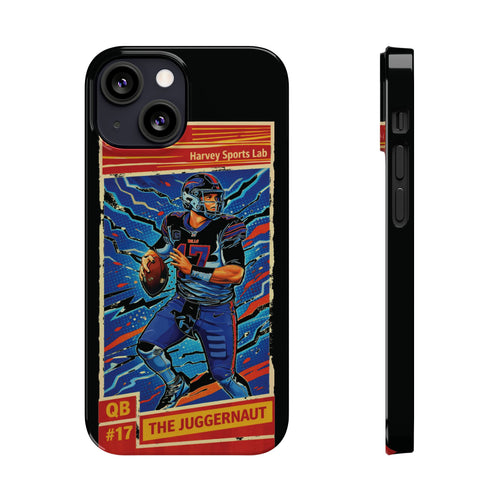 Football QB #17 ‘The Juggernaut’ Slim Phone Case — Retro Trading Card Design
