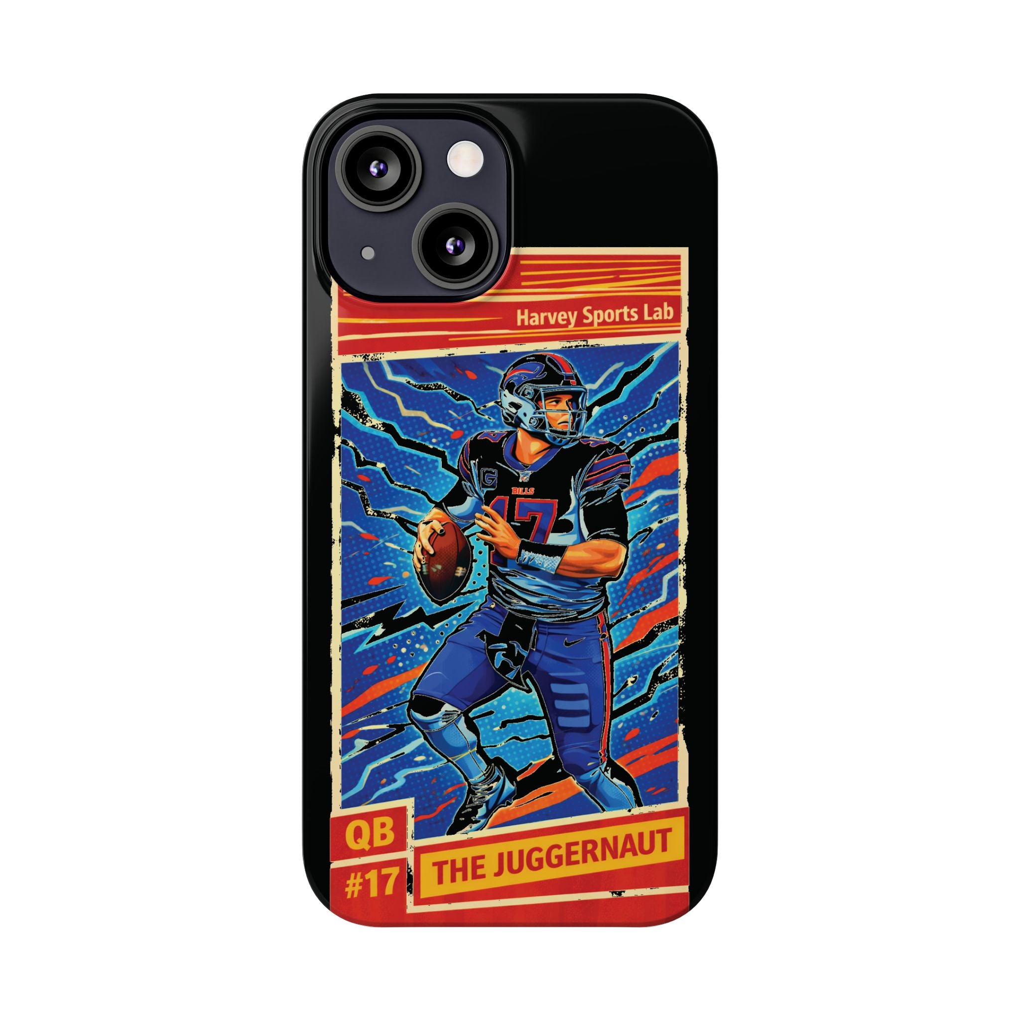 Football QB #17 ‘The Juggernaut’ Slim Phone Case — Retro Trading Card Design