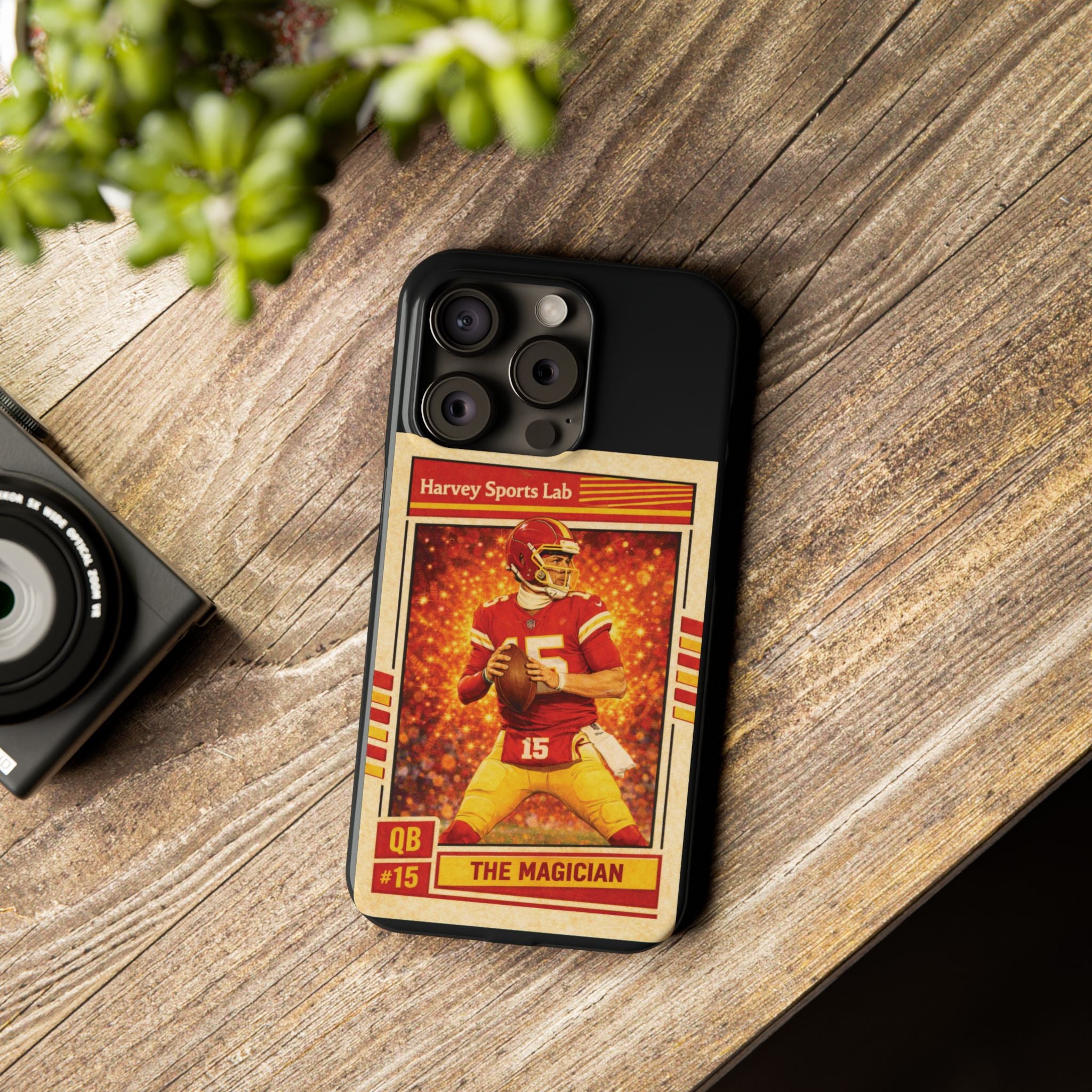 Football Trading Card Slim Phone Case – "The Magician" QB #15 Retro Design