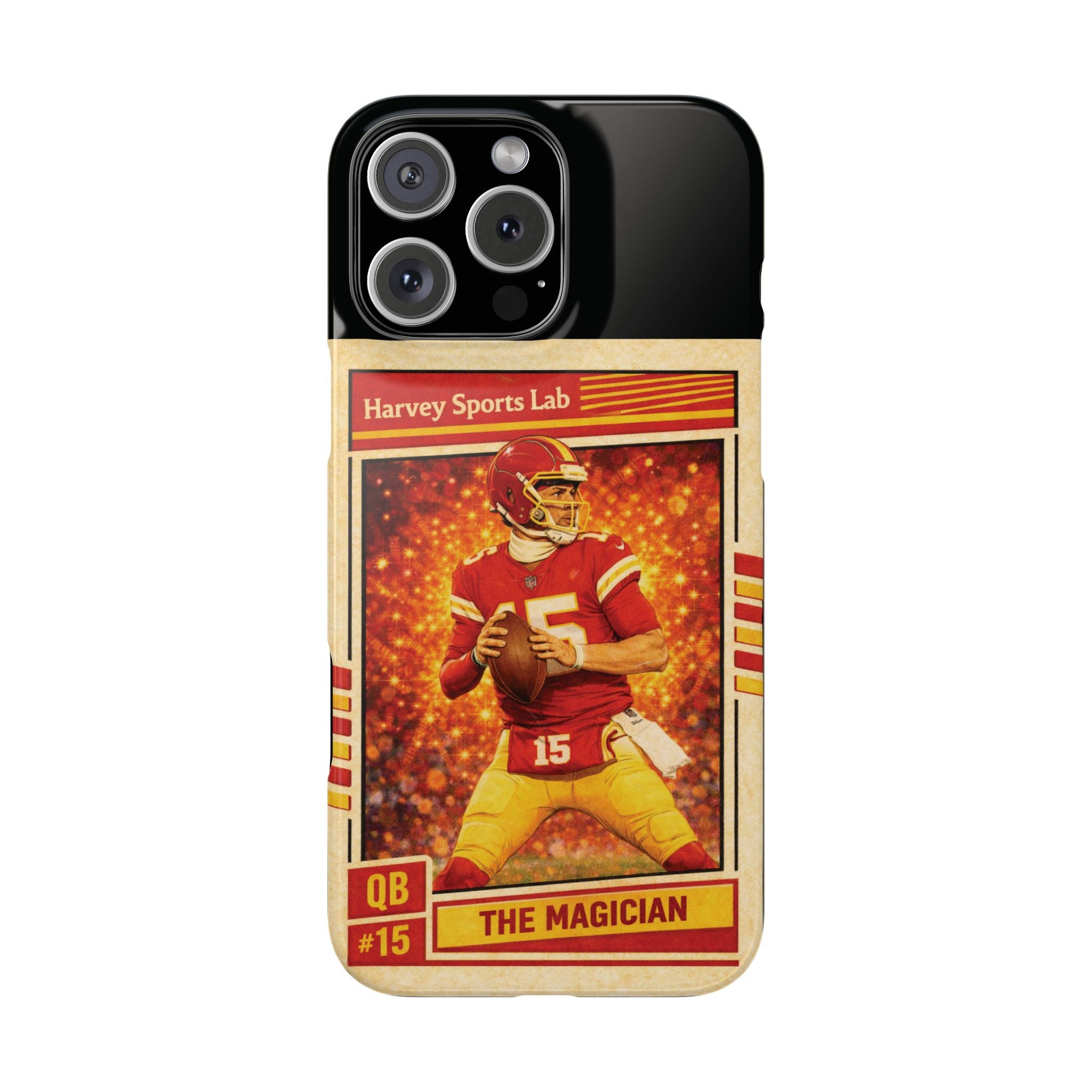 Football Trading Card Slim Phone Case – "The Magician" QB #15 Retro Design