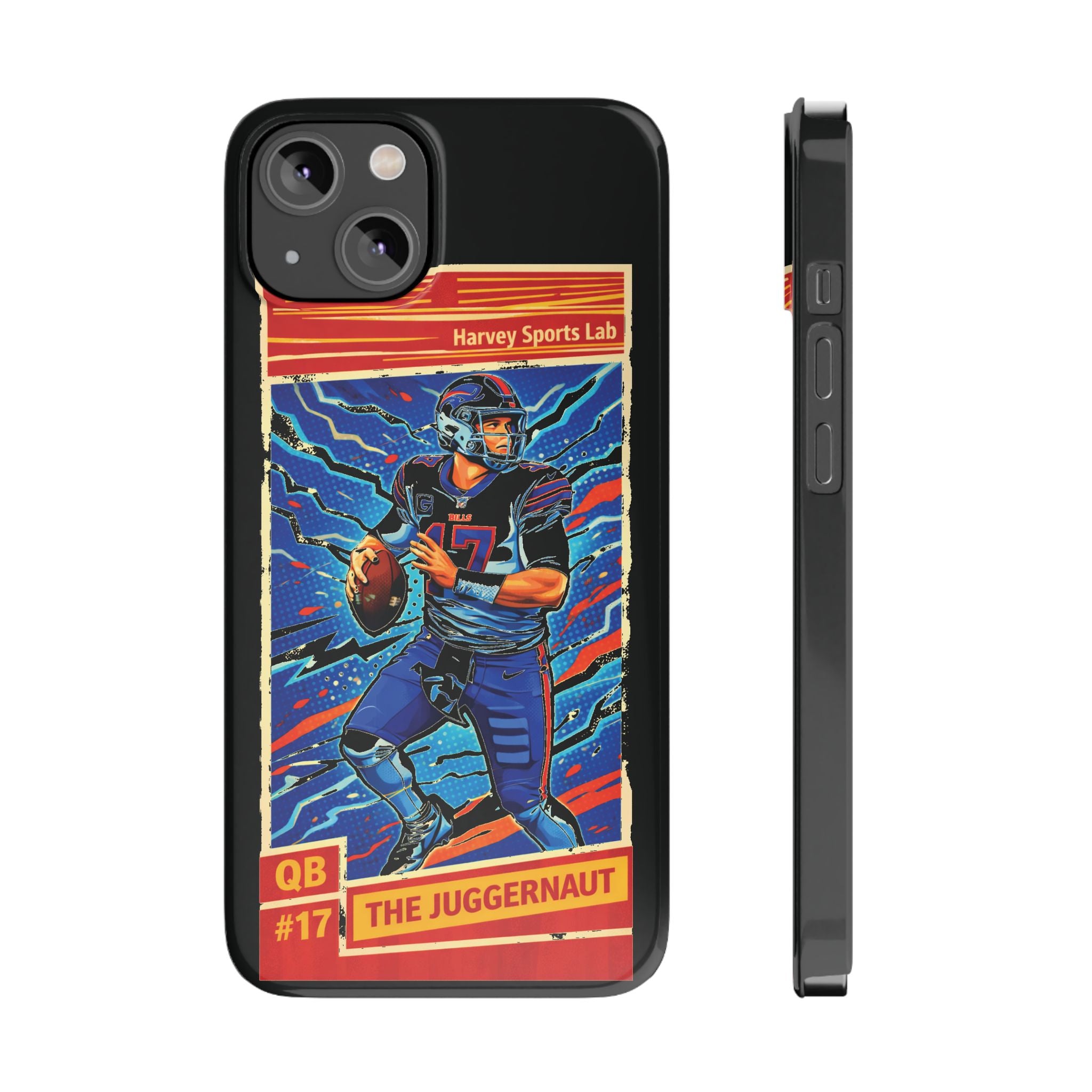 Football QB #17 ‘The Juggernaut’ Slim Phone Case — Retro Trading Card Design