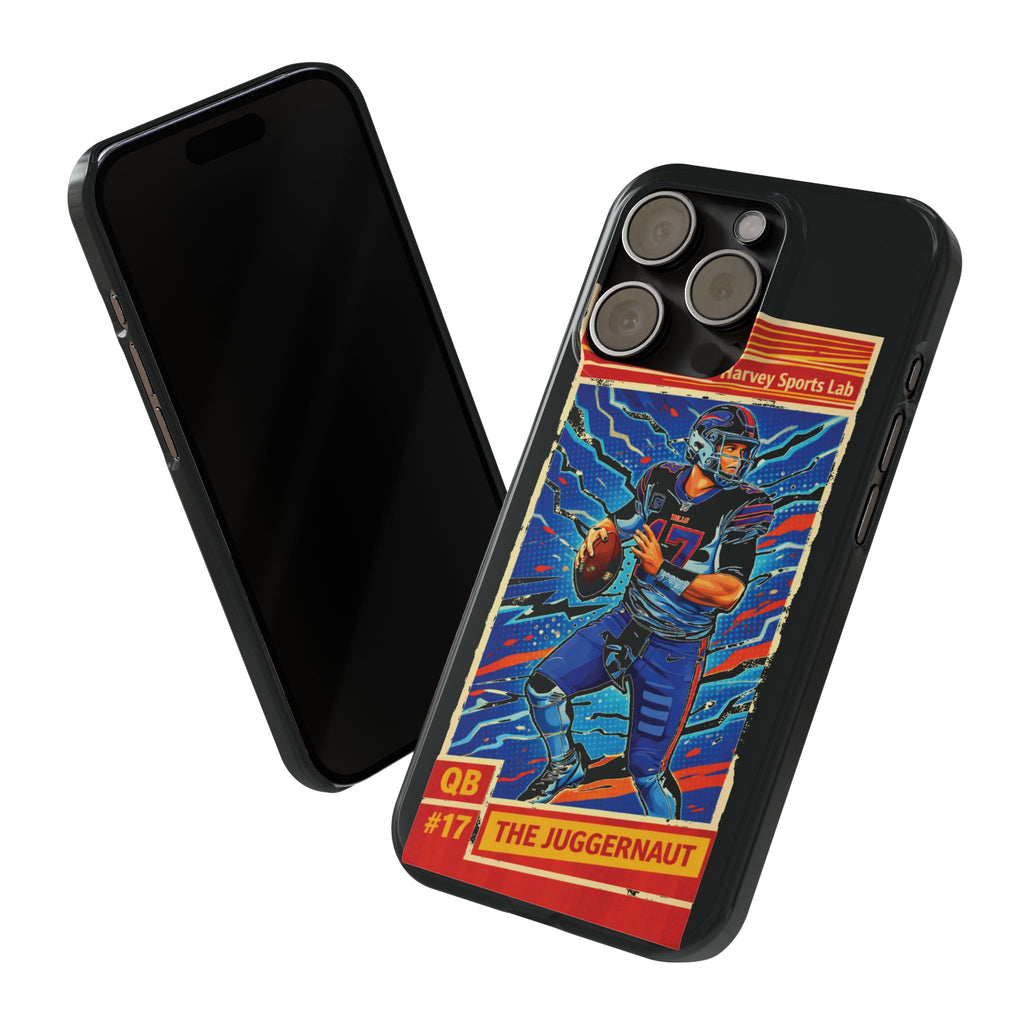 Football QB #17 ‘The Juggernaut’ Slim Phone Case — Retro Trading Card Design