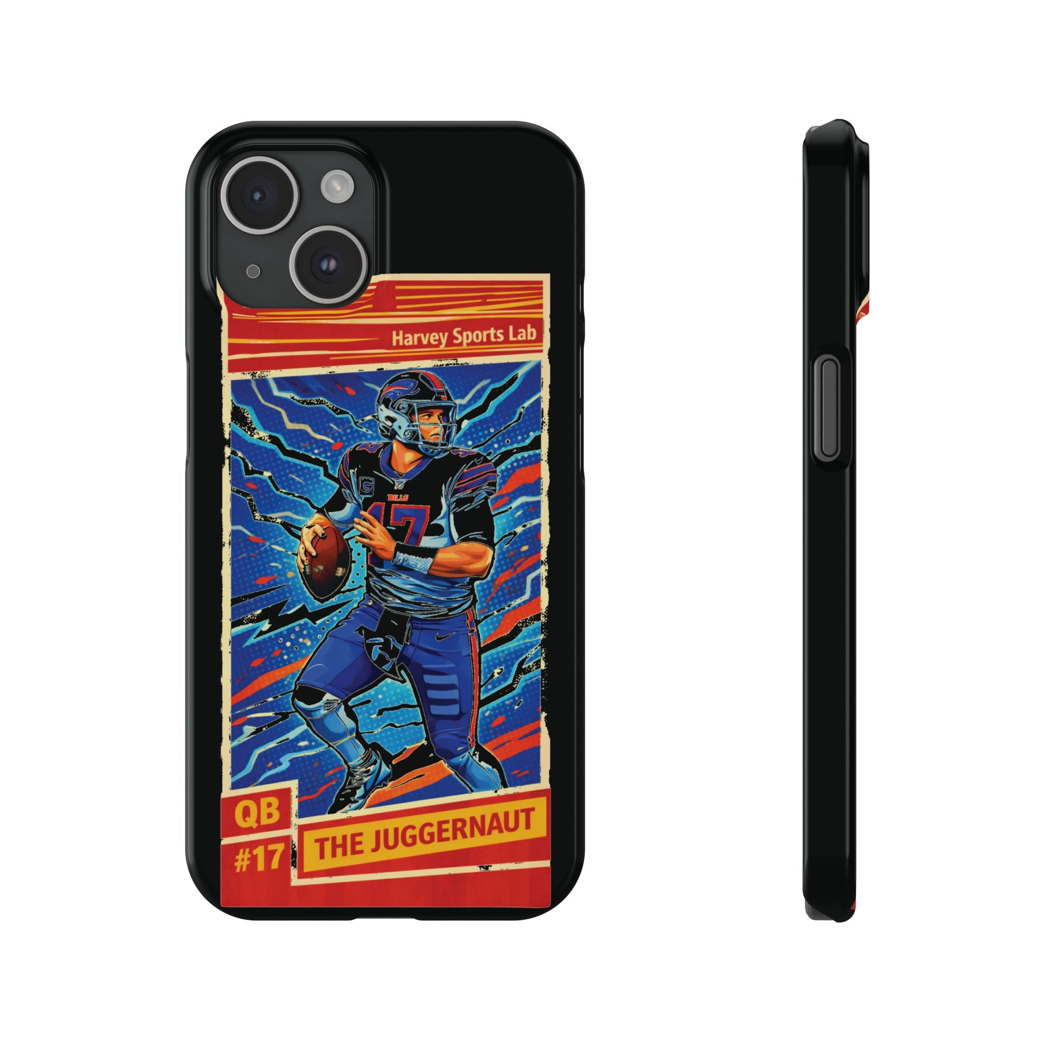 Football QB #17 ‘The Juggernaut’ Slim Phone Case — Retro Trading Card Design