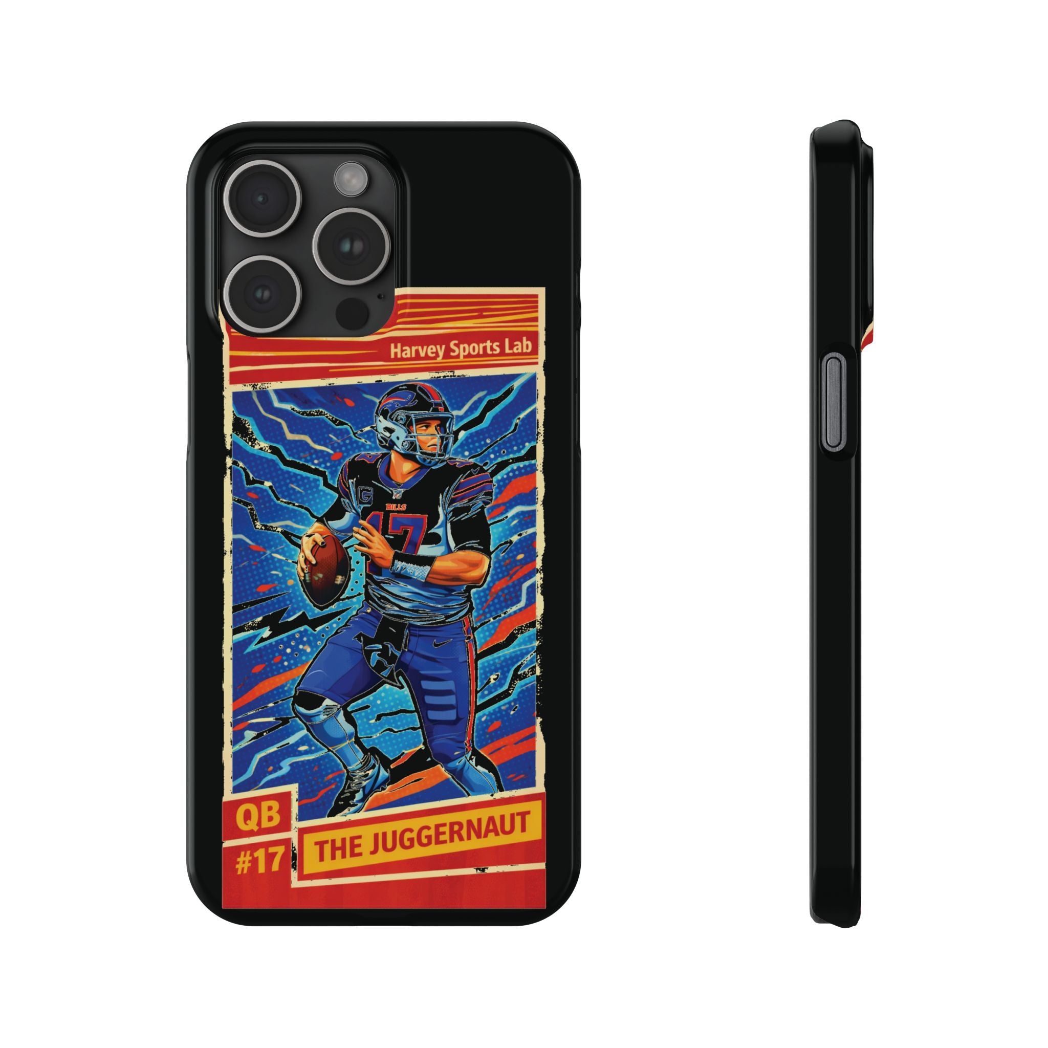 Football QB #17 ‘The Juggernaut’ Slim Phone Case — Retro Trading Card Design
