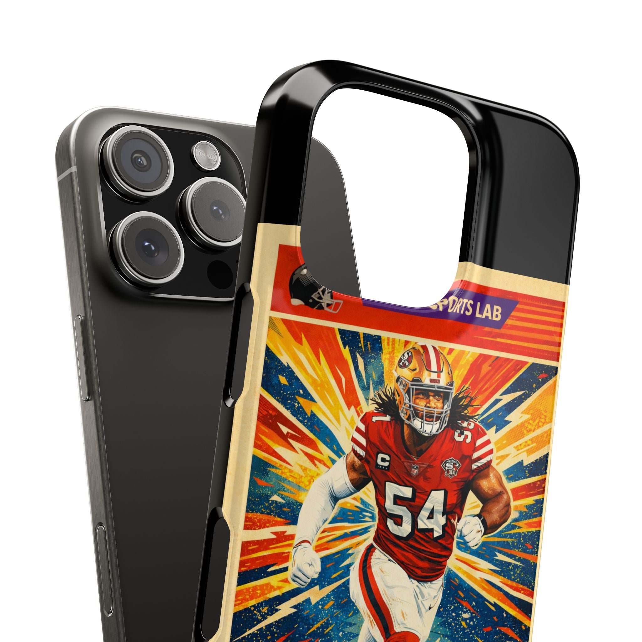 Football Player Vintage Trading Card Slim Phone Case — “The Enforcer” #54