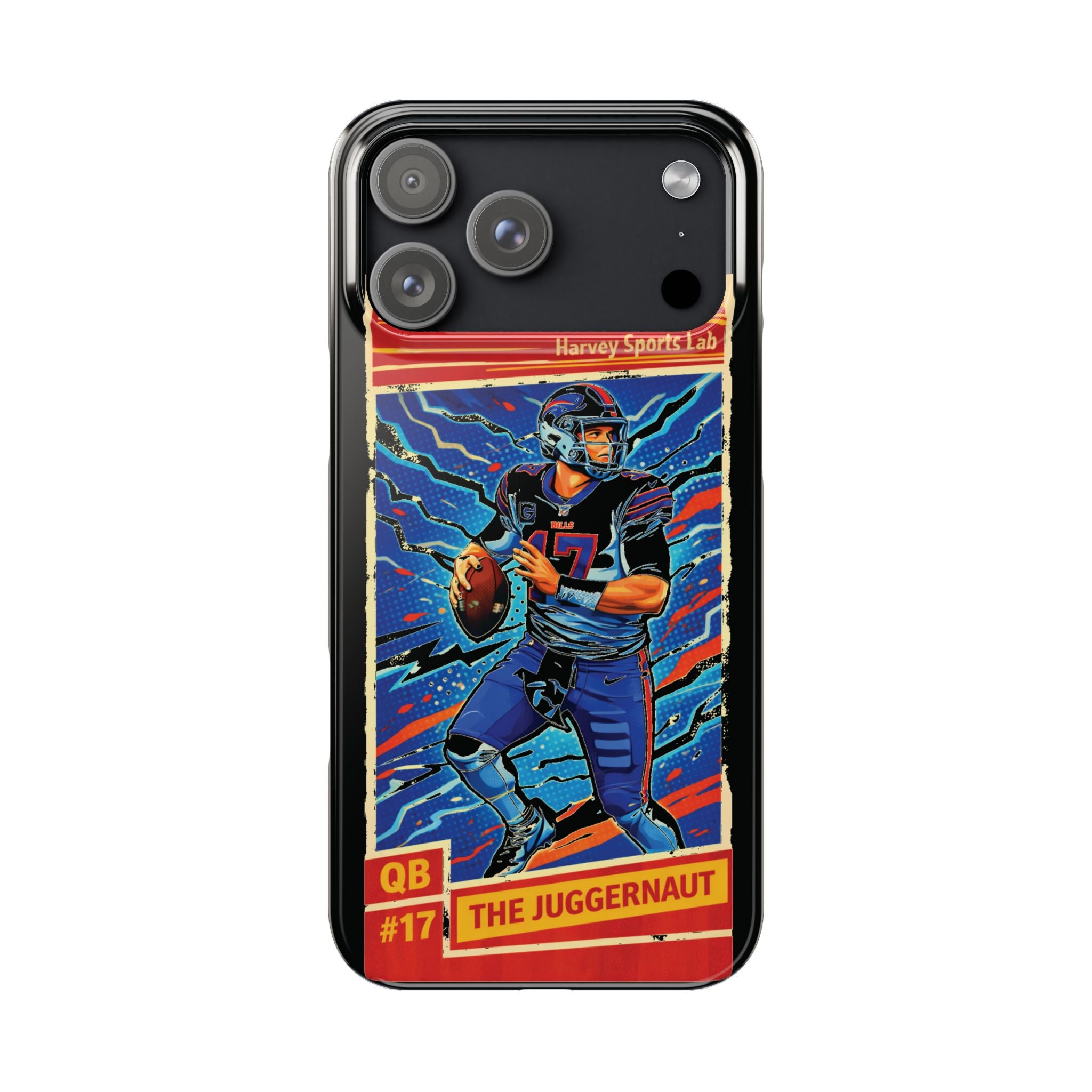 Football QB #17 ‘The Juggernaut’ Slim Phone Case — Retro Trading Card Design