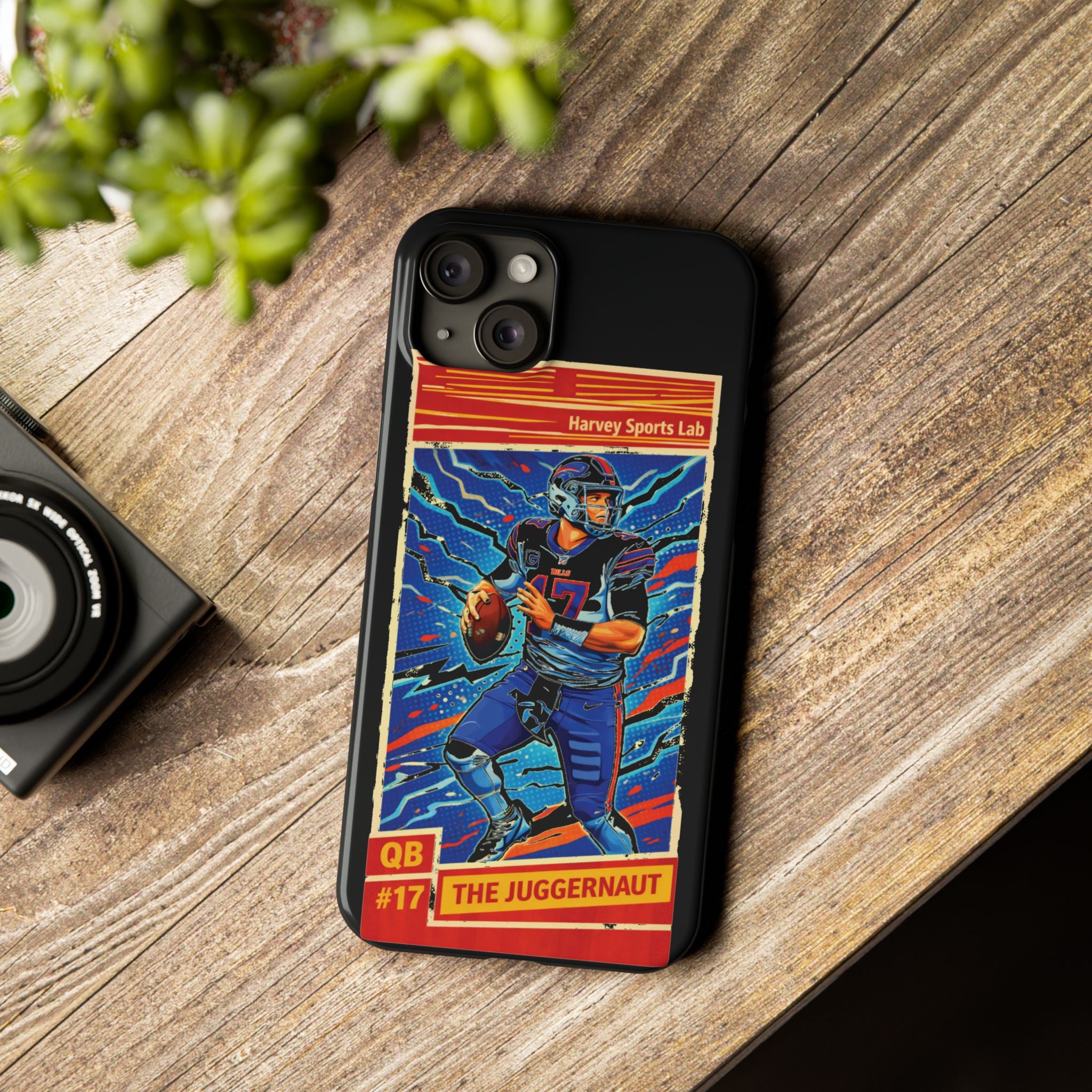 Football QB #17 ‘The Juggernaut’ Slim Phone Case — Retro Trading Card Design