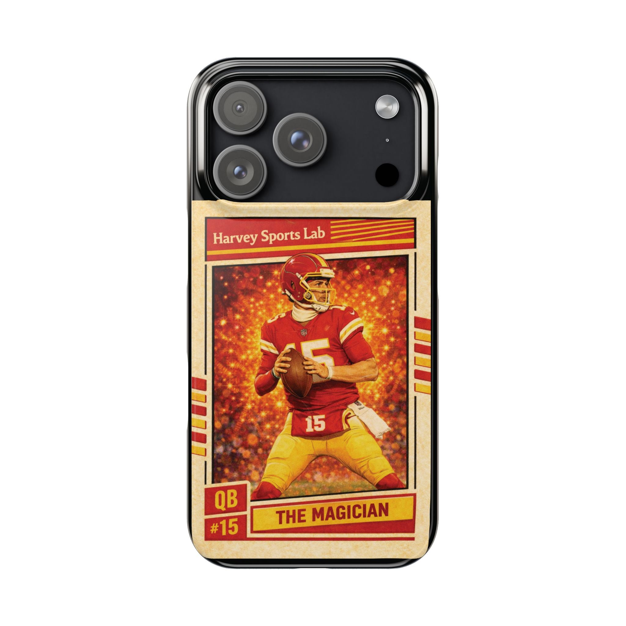 Football Trading Card Slim Phone Case – "The Magician" QB #15 Retro Design