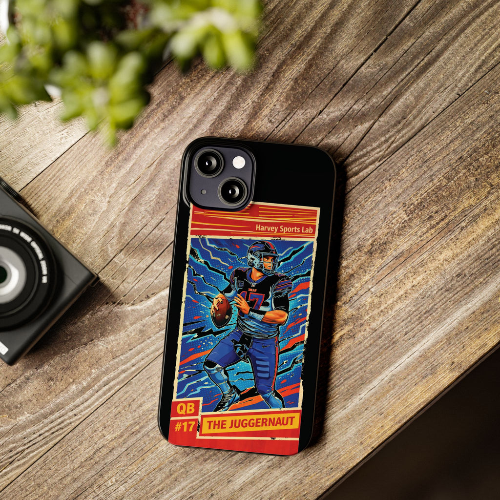 Football QB #17 ‘The Juggernaut’ Slim Phone Case — Retro Trading Card Design