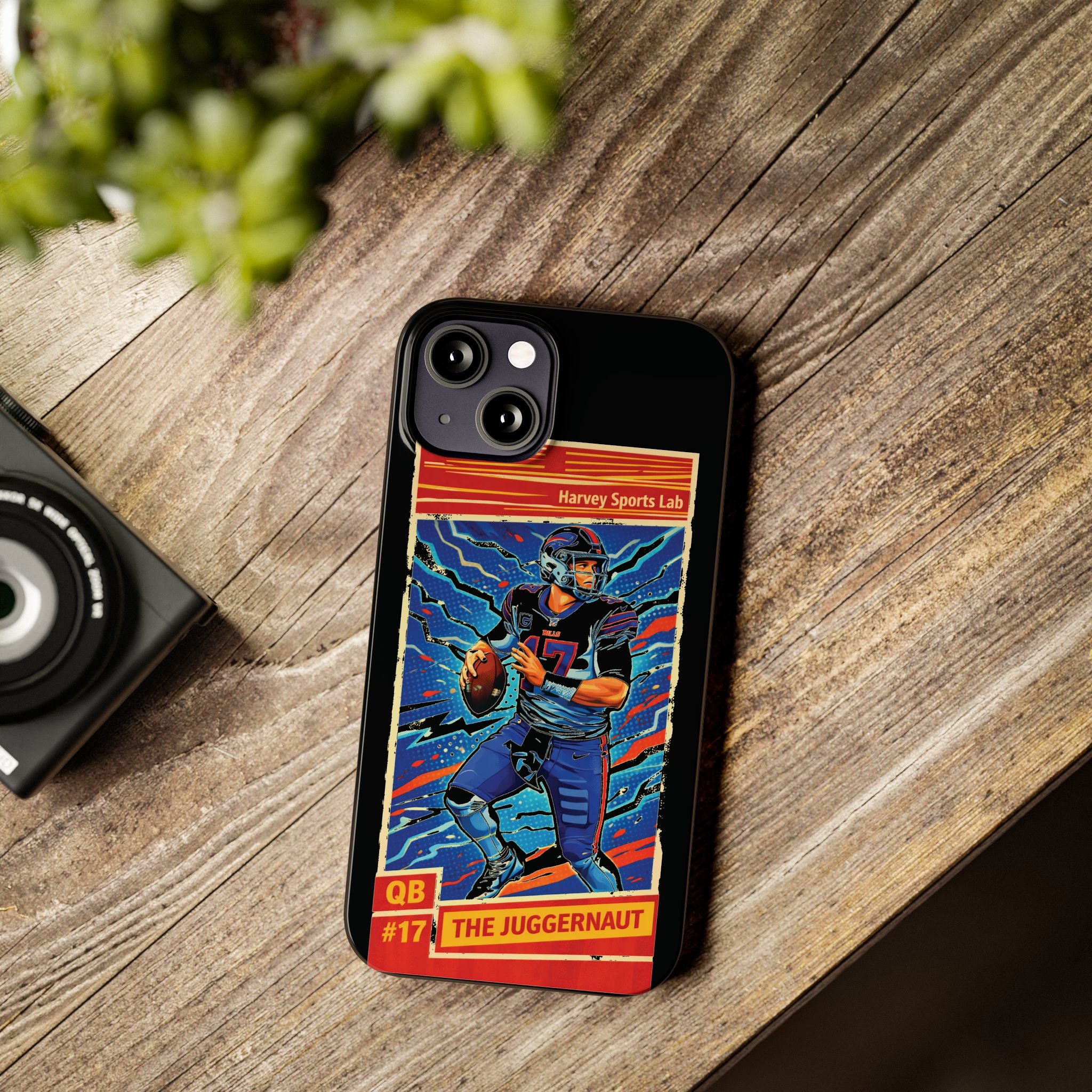 Football QB #17 ‘The Juggernaut’ Slim Phone Case — Retro Trading Card Design