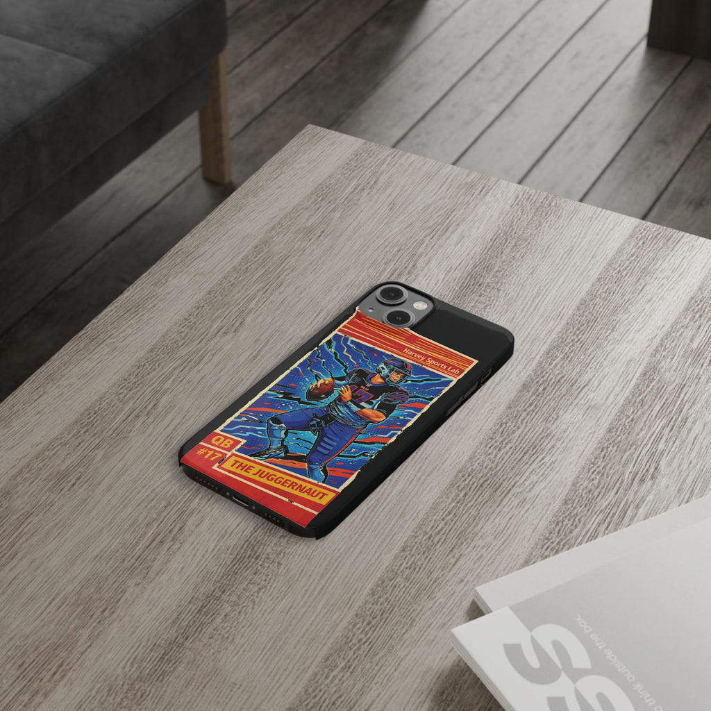 Football QB #17 ‘The Juggernaut’ Slim Phone Case — Retro Trading Card Design