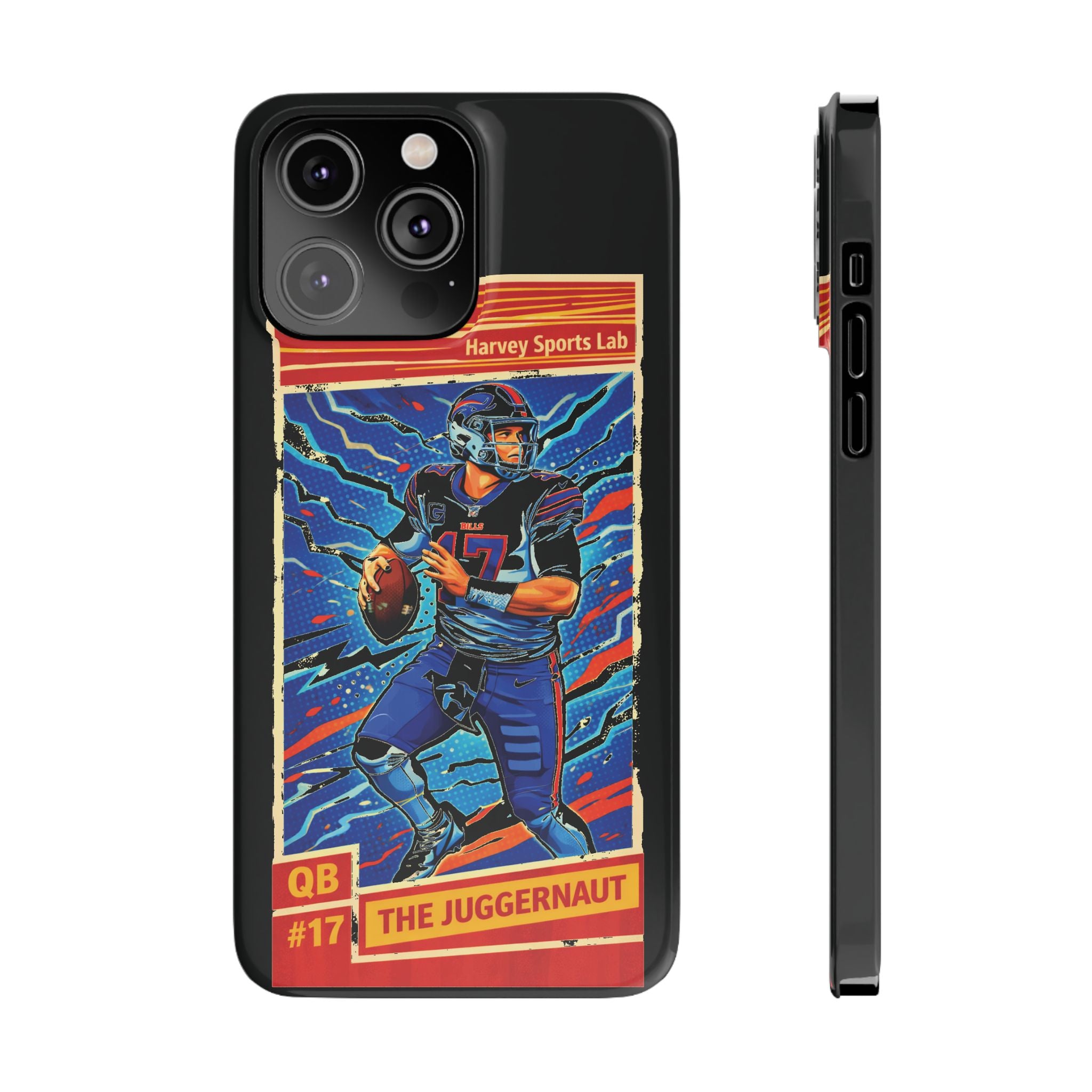 Football QB #17 ‘The Juggernaut’ Slim Phone Case — Retro Trading Card Design