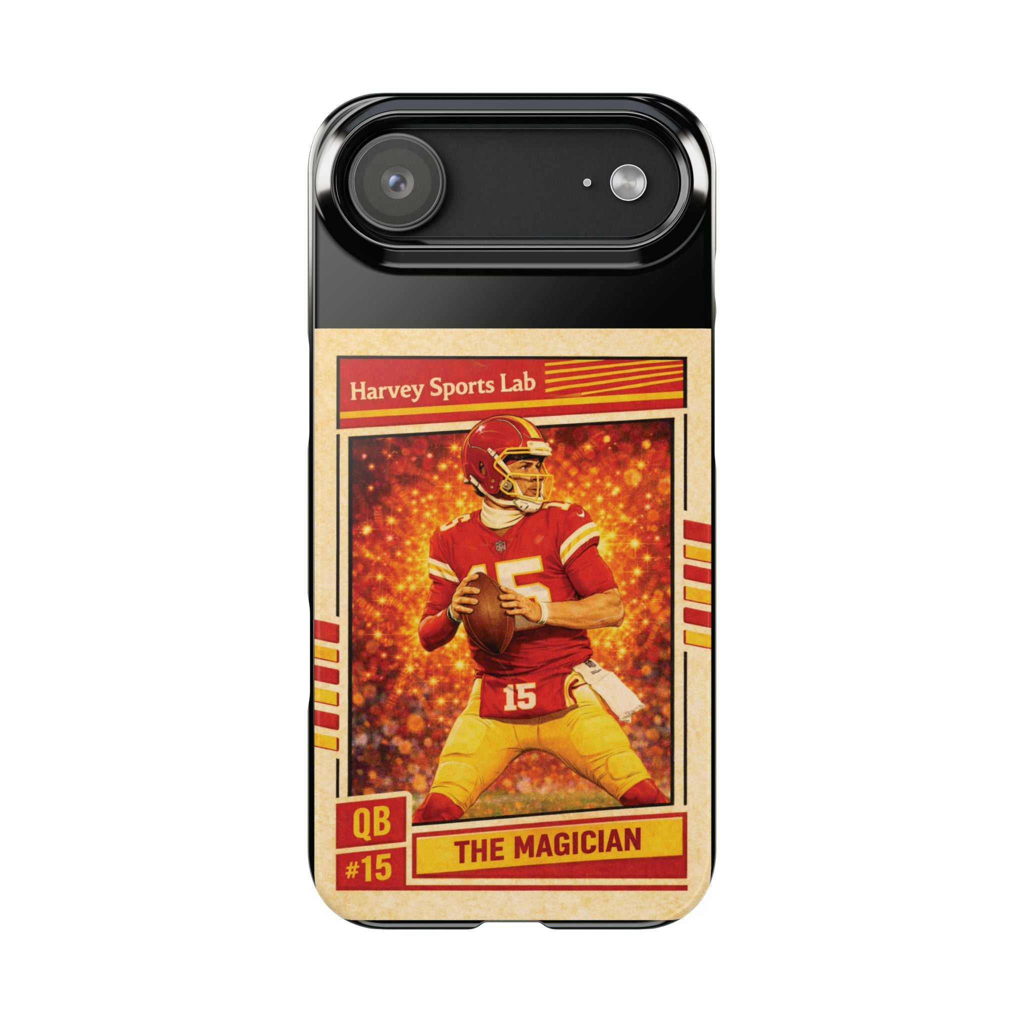 Football Trading Card Slim Phone Case – "The Magician" QB #15 Retro Design