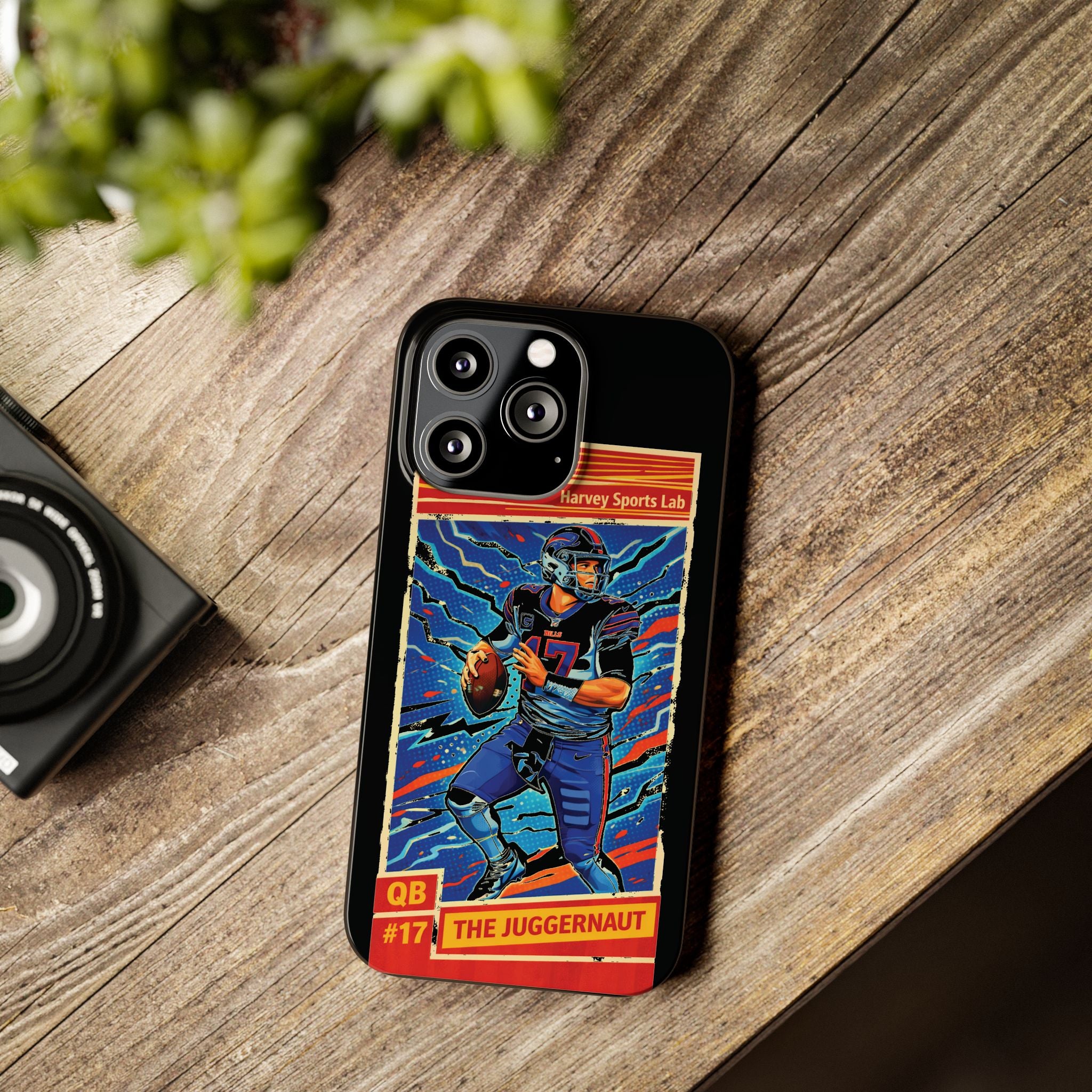 Football QB #17 ‘The Juggernaut’ Slim Phone Case — Retro Trading Card Design