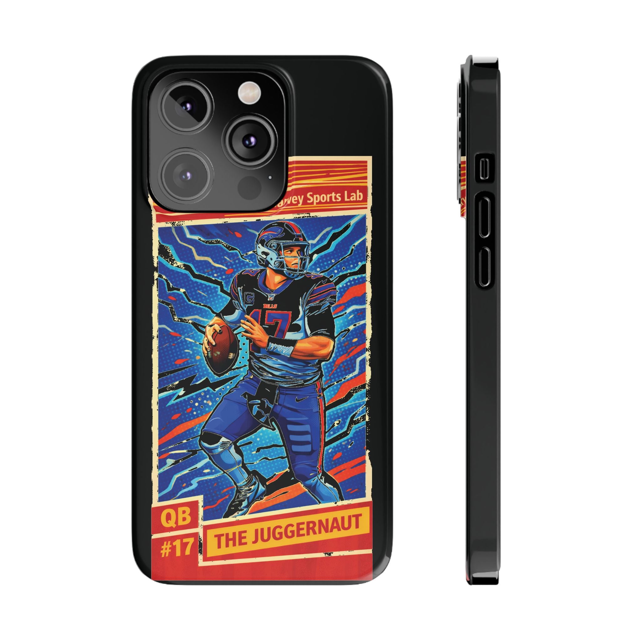 Football QB #17 ‘The Juggernaut’ Slim Phone Case — Retro Trading Card Design