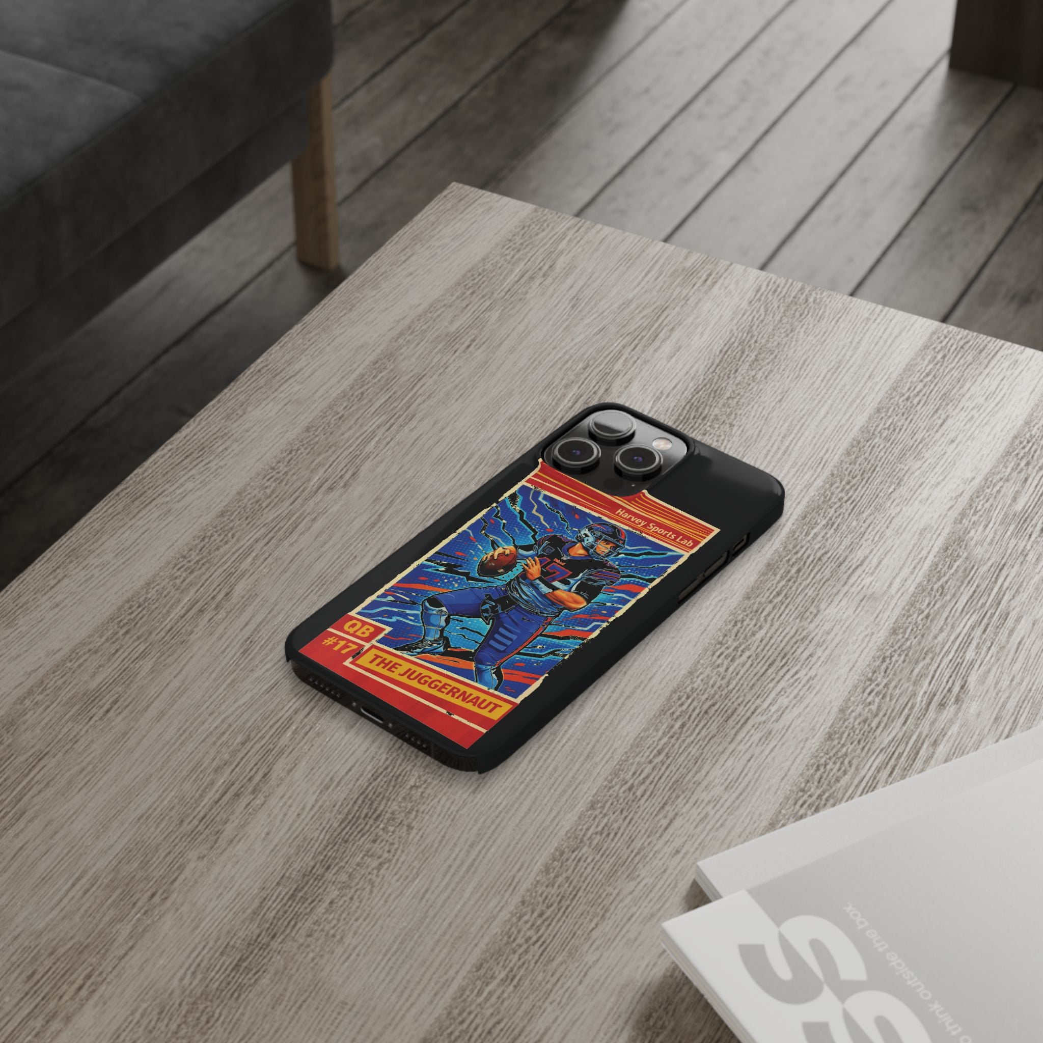 Football QB #17 ‘The Juggernaut’ Slim Phone Case — Retro Trading Card Design